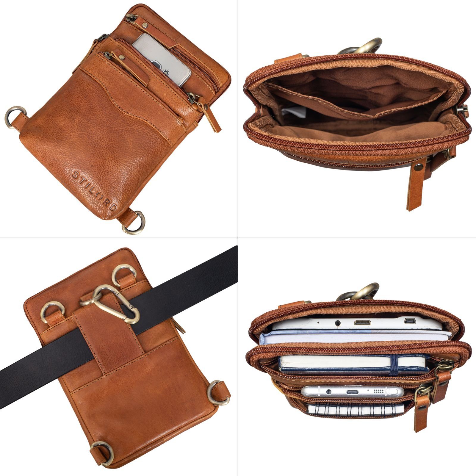 STILORD Handtasche "Aria" Brusttasche Leder klein – Bild 4 von 5