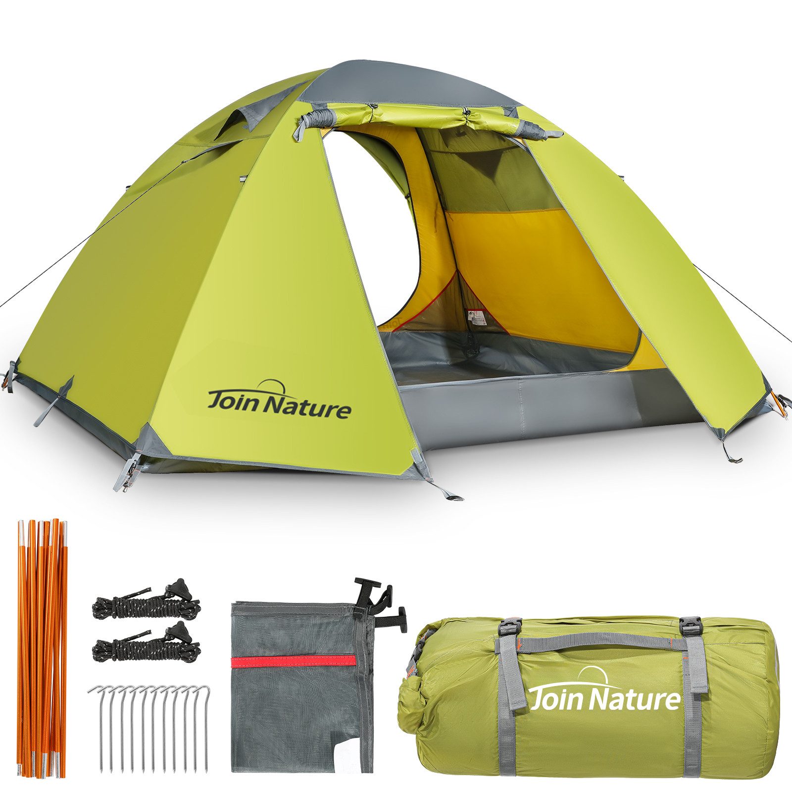 Join Nature Kuppelzelt Camping Zelt Familienzelt Doppellagiges Kuppelzelt Ultraleicht Zelt, Personen: 4 (packung)