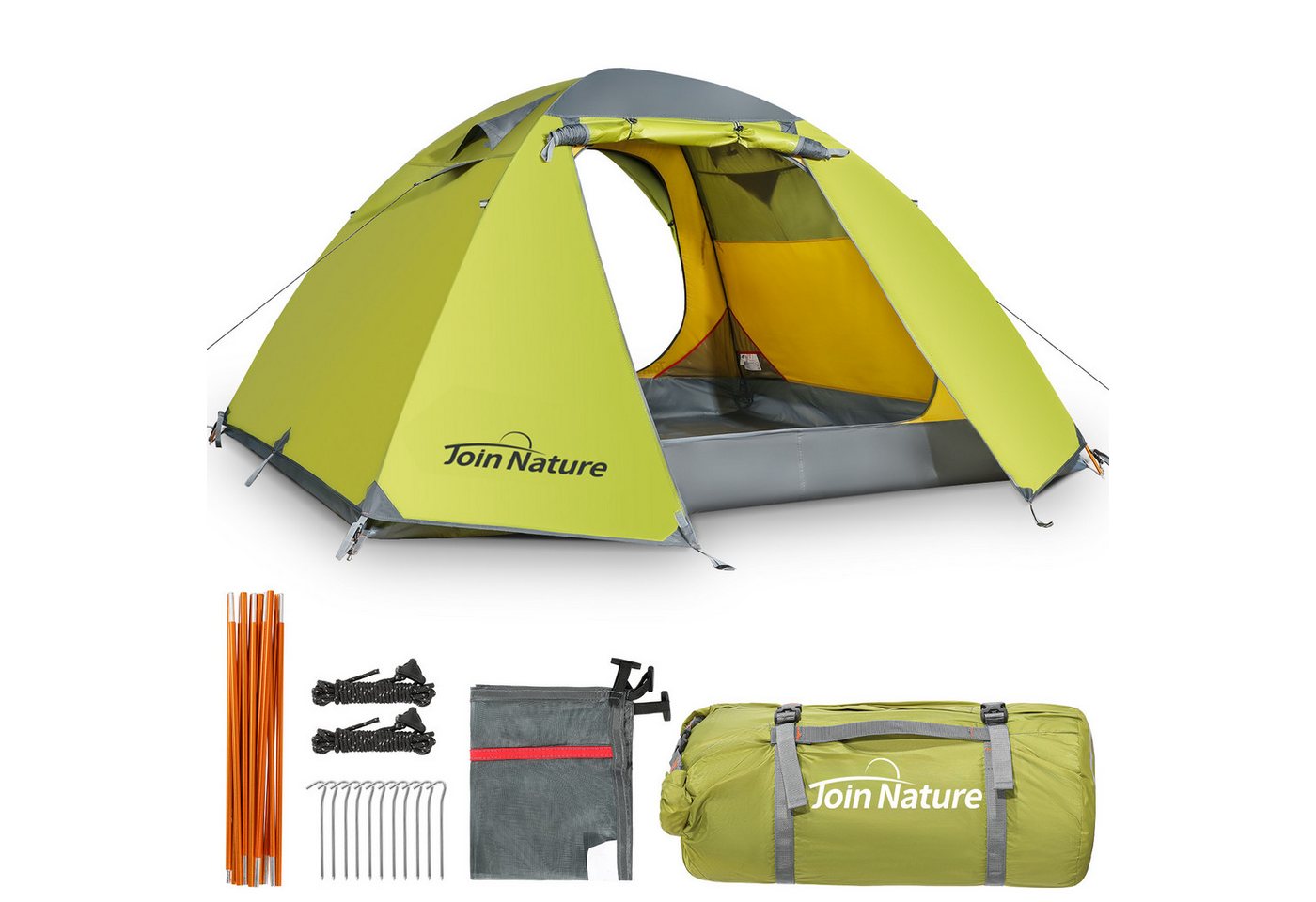 Join Nature Kuppelzelt Camping Zelt Familienzelt Doppellagiges Kuppelzelt Ultraleicht Zelt, Personen: 4 (packung)