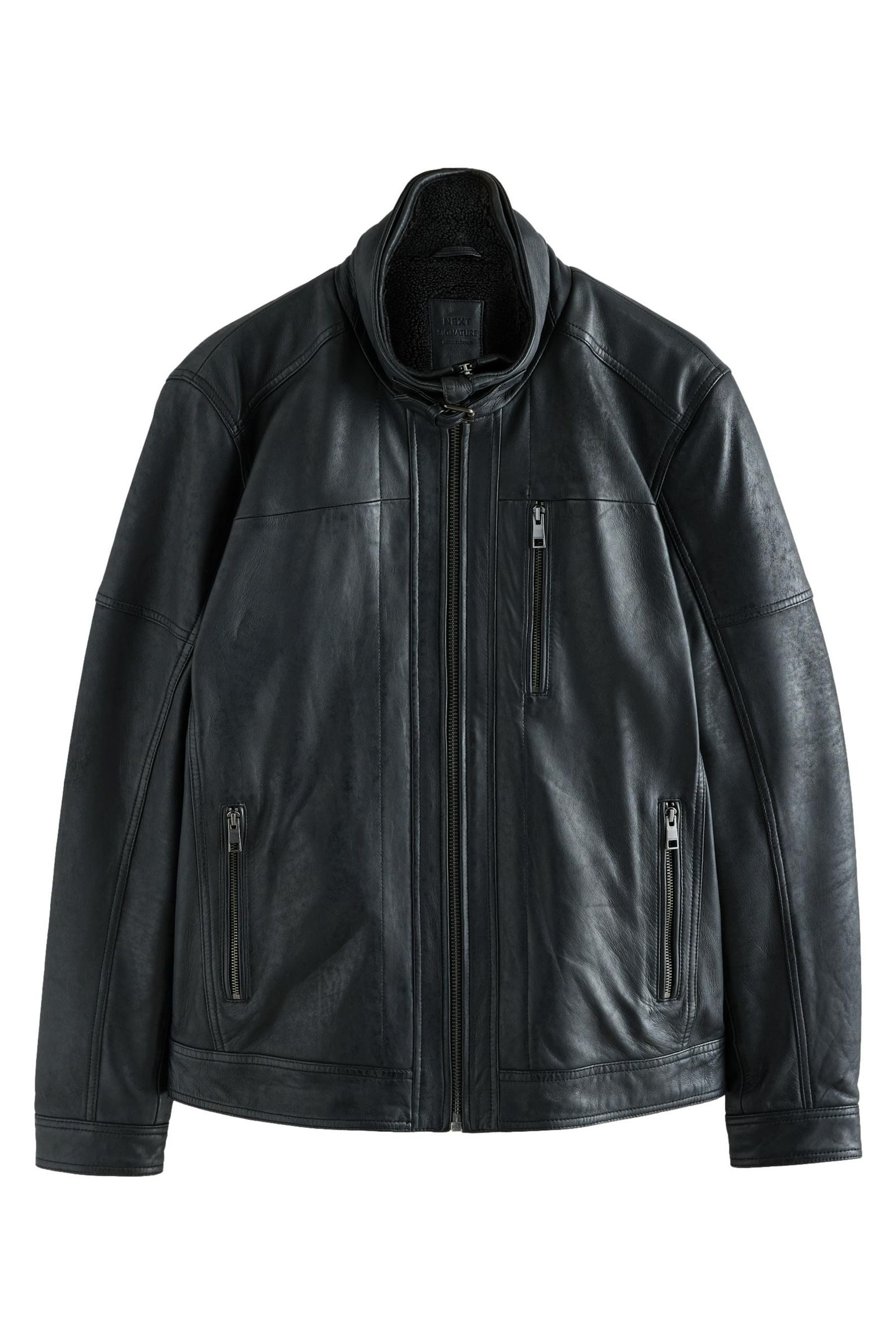 Lederjacke Bikerjacke aus Nubukleder mit vier Taschen