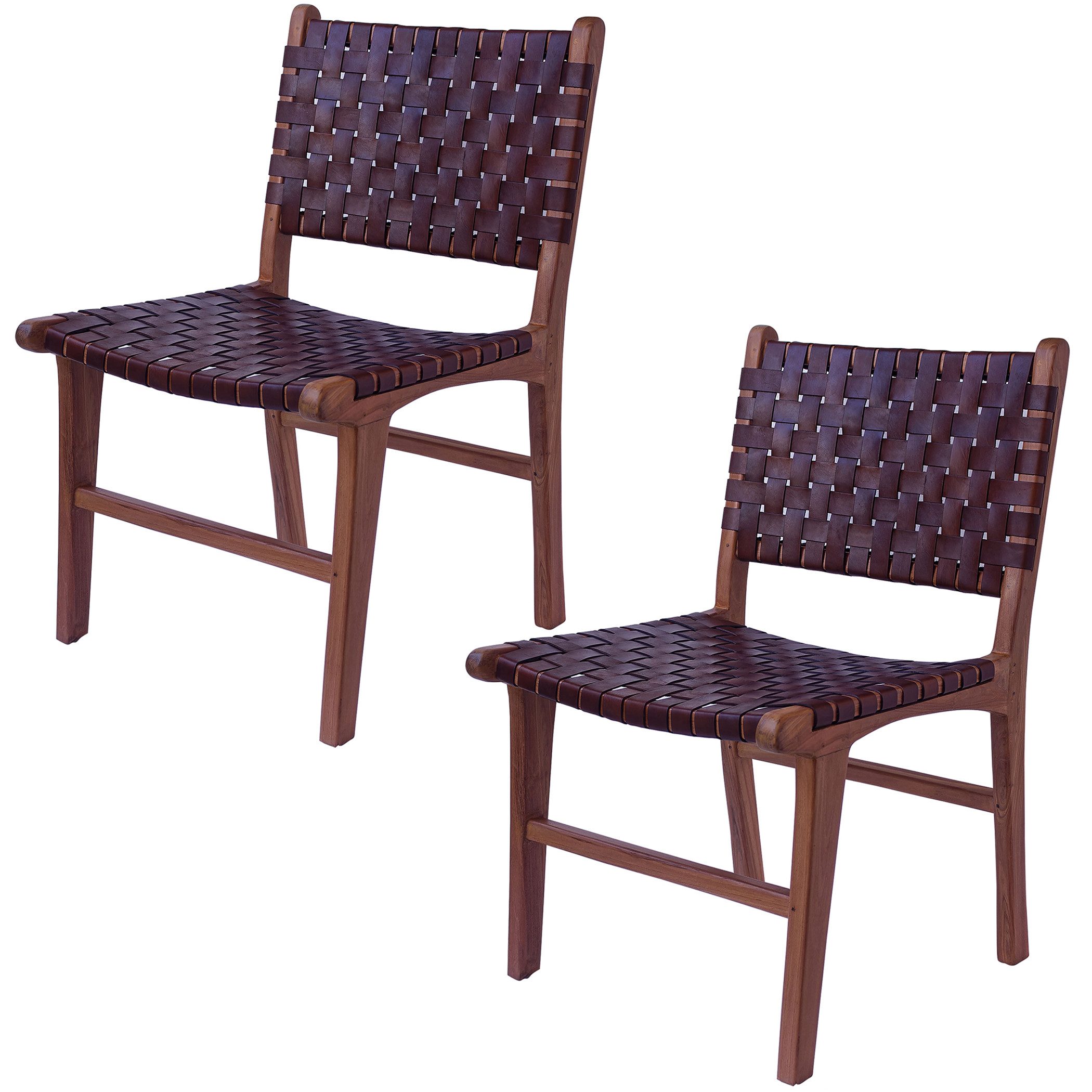 Casa Moro Esszimmerstuhl Essstuhl Stuhl Leder Esszimmerstühle Holz Walnuss Braun (massiv Holzstuhl mit Echtleder Sitzfläche & Rückenlehne), Lederstuhl auch 2er, 4er & 6er Set