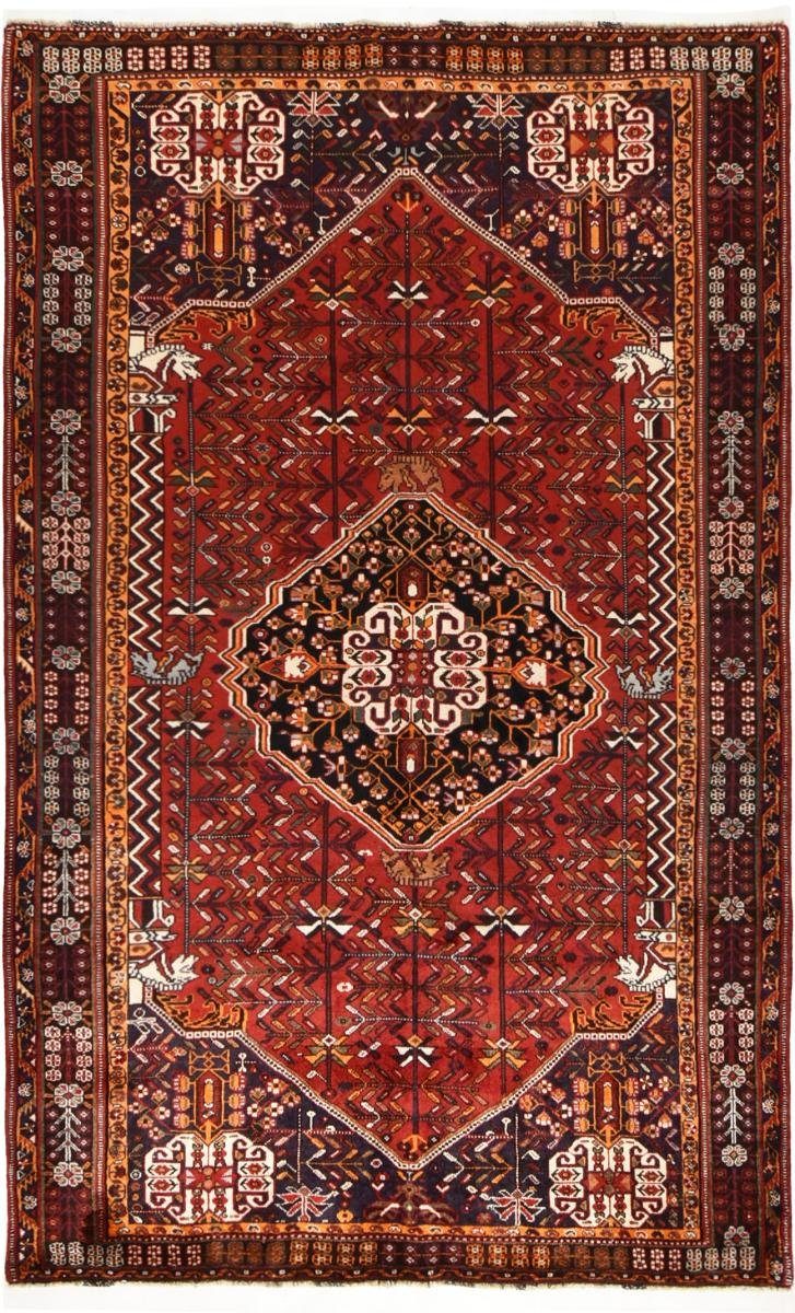 Orientteppich Shiraz 161x265 Handgeknüpfter Orientteppich / Perserteppich, Nain Trading, rechteckig, Höhe: 10 mm