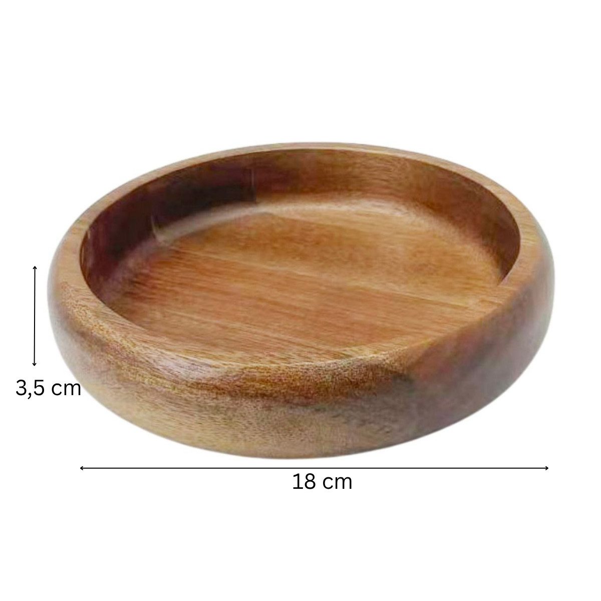 Bricard Servierschale Flache Massivholz-Schale im minimalistischen Design Akazie Holz, (1-tlg)