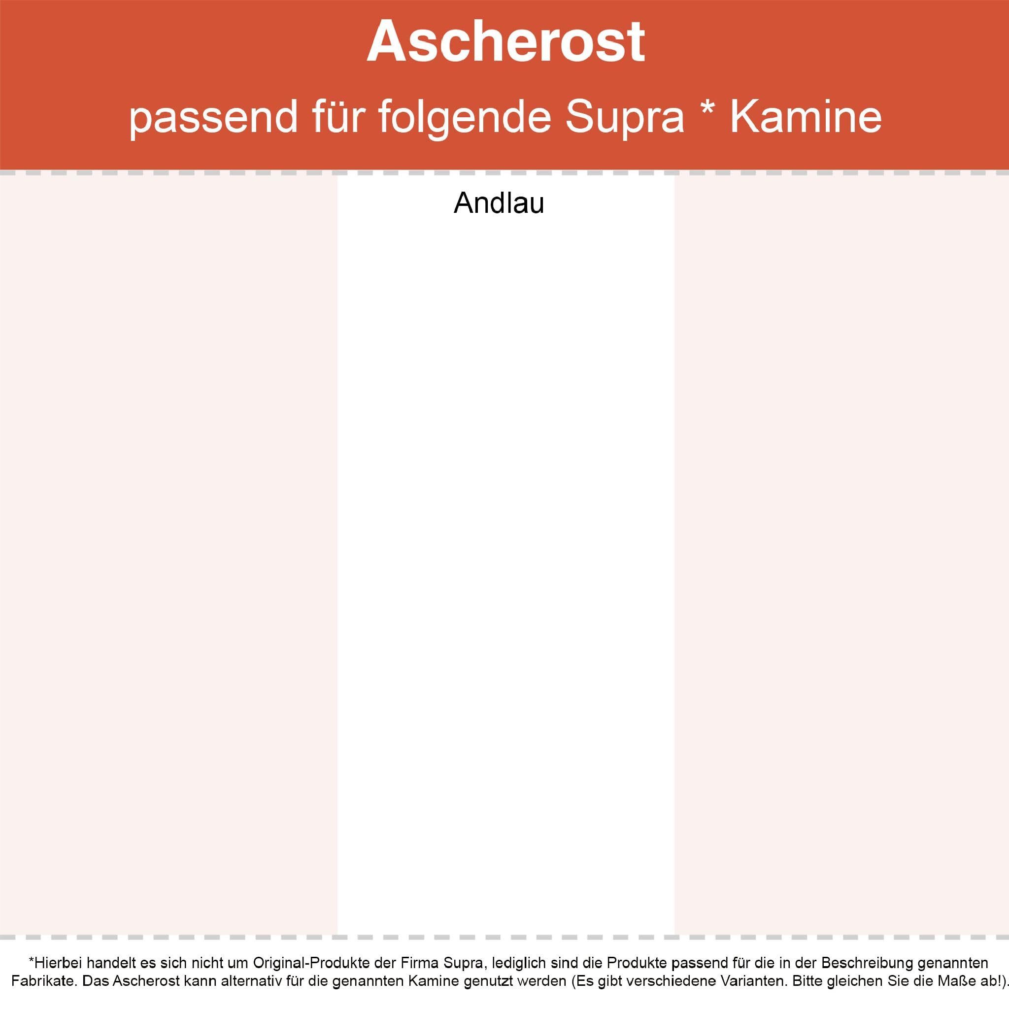 Feuerfest 123 GmbH Grillrost Kaminrost / Ascherost 436x240x15mm passend für Supra Andlau**