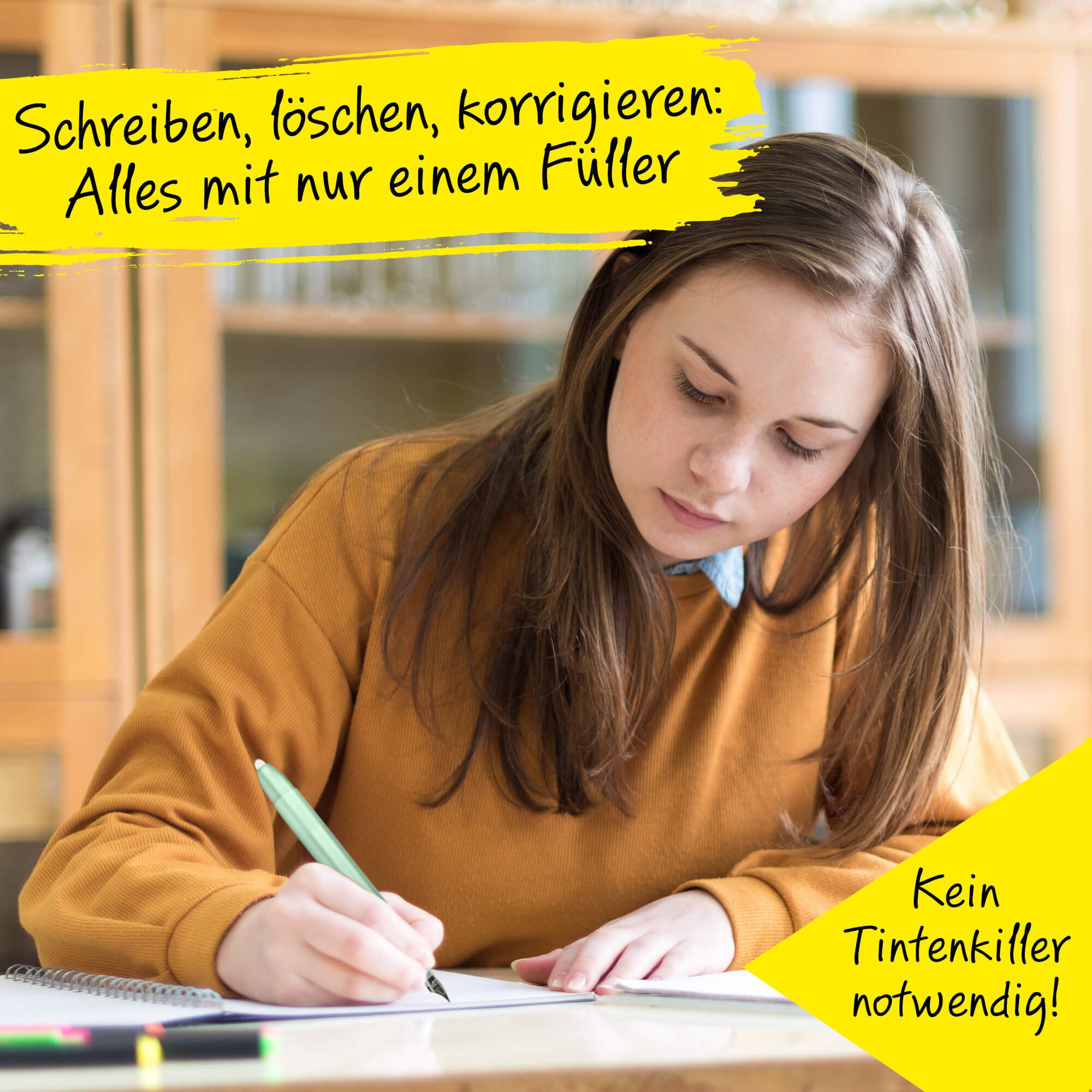 Online Pen Füller magiXX Radierbarer Füller, (2-tlg), mit radierbarer, blauer Tinte, inkl. 4 magiXX Patronen, Vorteilspack – Bild 3 von 5