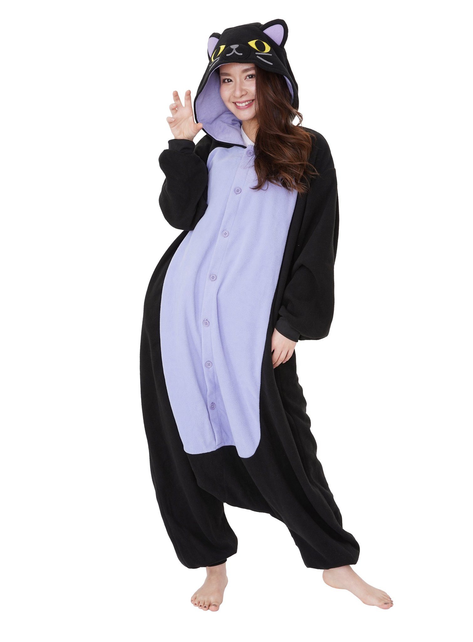 Kostüm Mitternachtskatze Kigurumi Kostüm