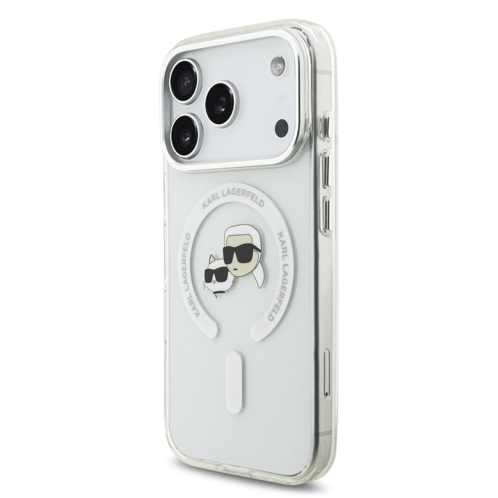 KARL LAGERFELD Handyhülle Case MagSafe iPhone 17 Pro Kunststoff Karl Katze transparent 6,3 Zoll, Kantenschutz