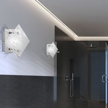 etc-shop LED Wandleuchte, Leuchtmittel nicht inklusive, Wandleuchte Wohnzimmerlampe Glas Wandlampe Chrom Flurleuchte Wand