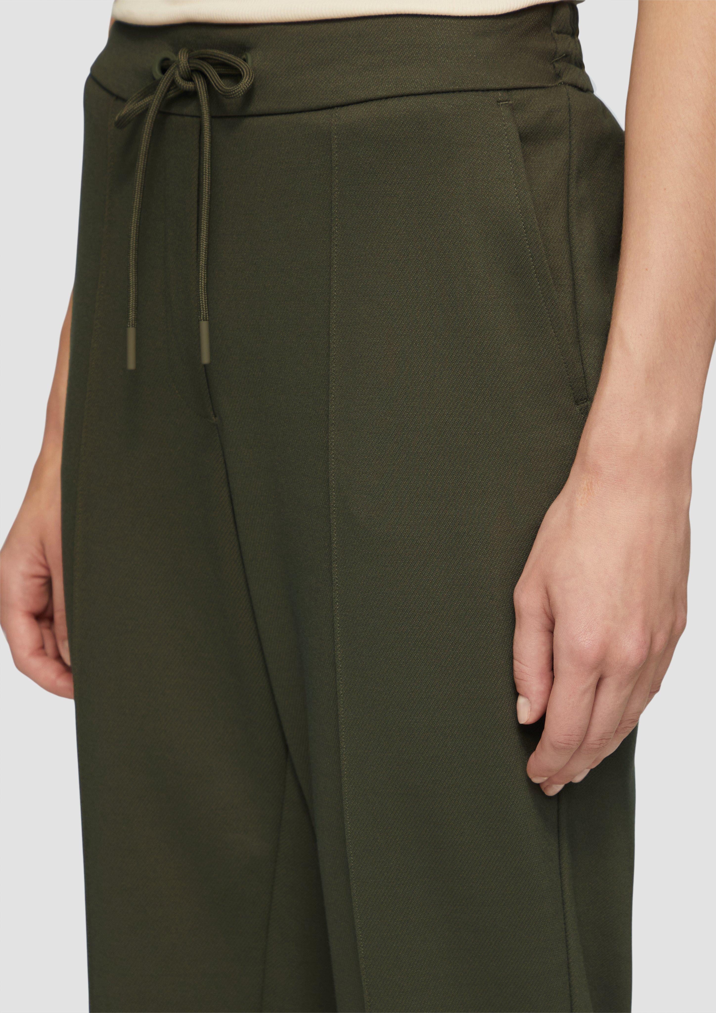 s.Oliver 7/8-Hose Interlock-Jogpant in Twilloptik Ziernaht günstig online kaufen