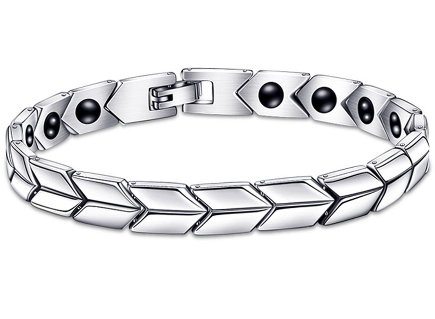 Herren Haiaveng für Damen Armband Gliederarmband,Magnet Bettelarmband Titan-Stahl-Armband,