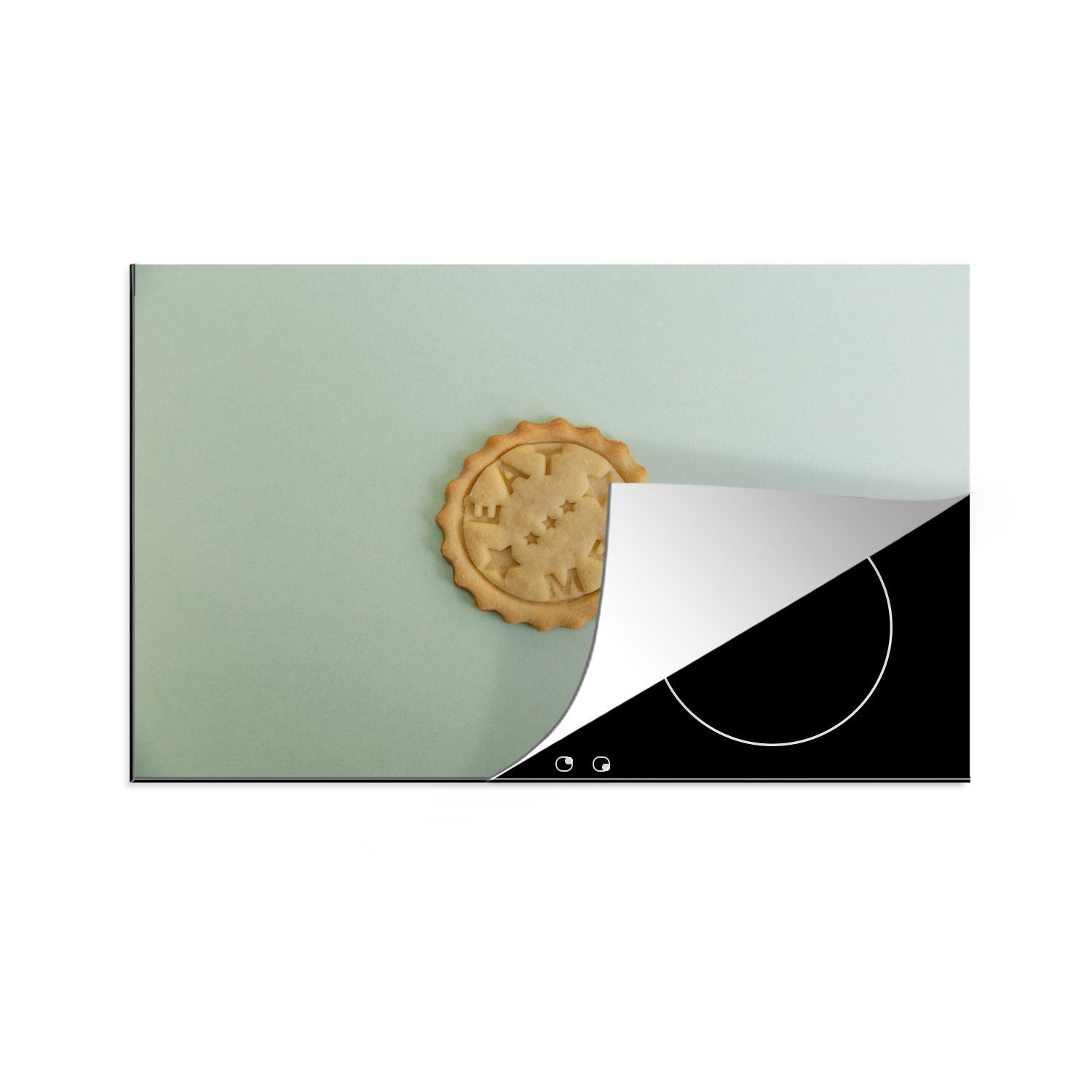 MuchoWow Herdblende-/Abdeckplatte Kekse mit Botschaft, Vinyl, (1 tlg), 81x52 cm, Induktionskochfeld Schutz für die küche, Ceranfeldabdeckung
