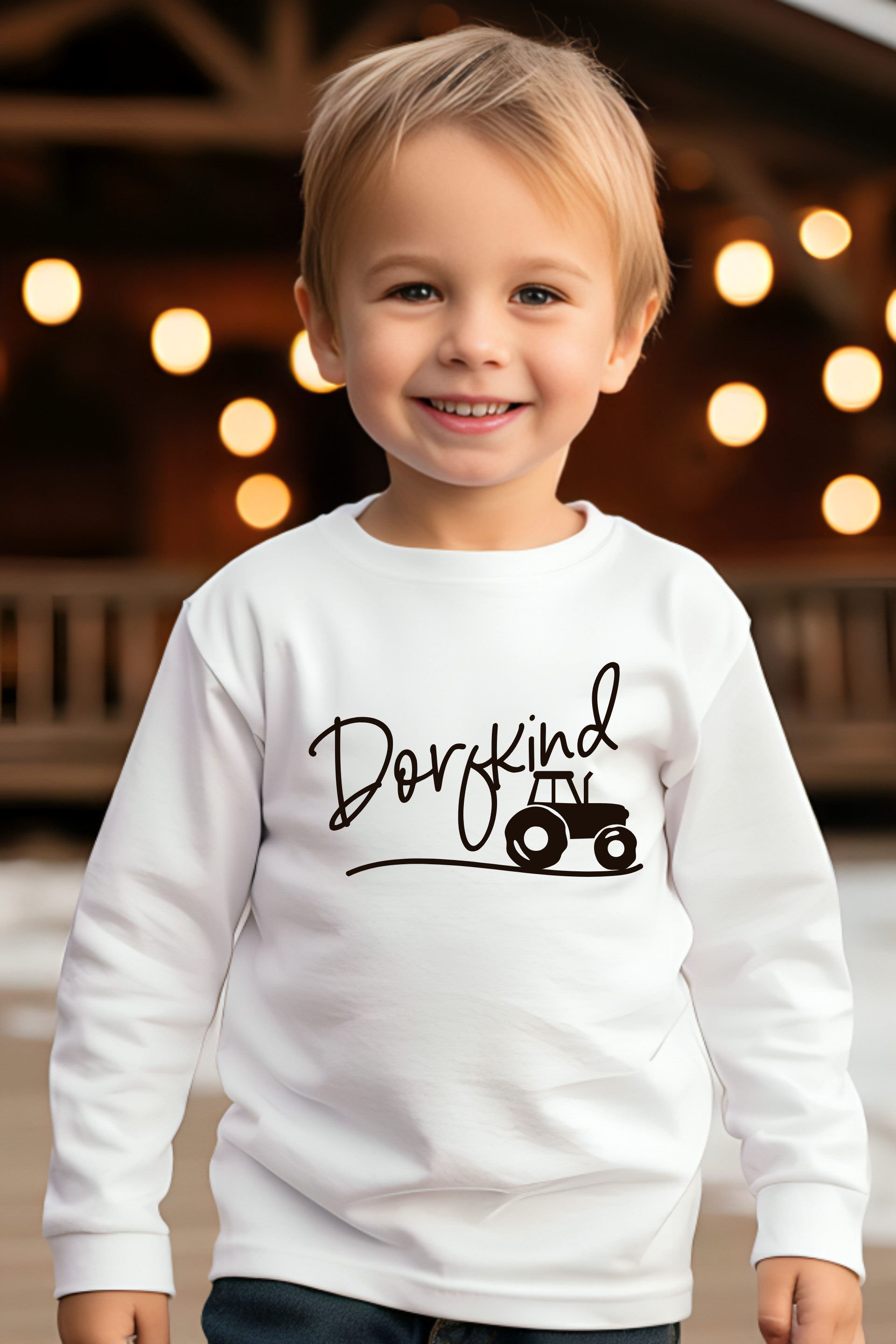 Lounis Langarmshirt Traktor - Langarmshirt Dorfkind - Kindermode - Shirt für Kids 100% Bio-Baumwolle