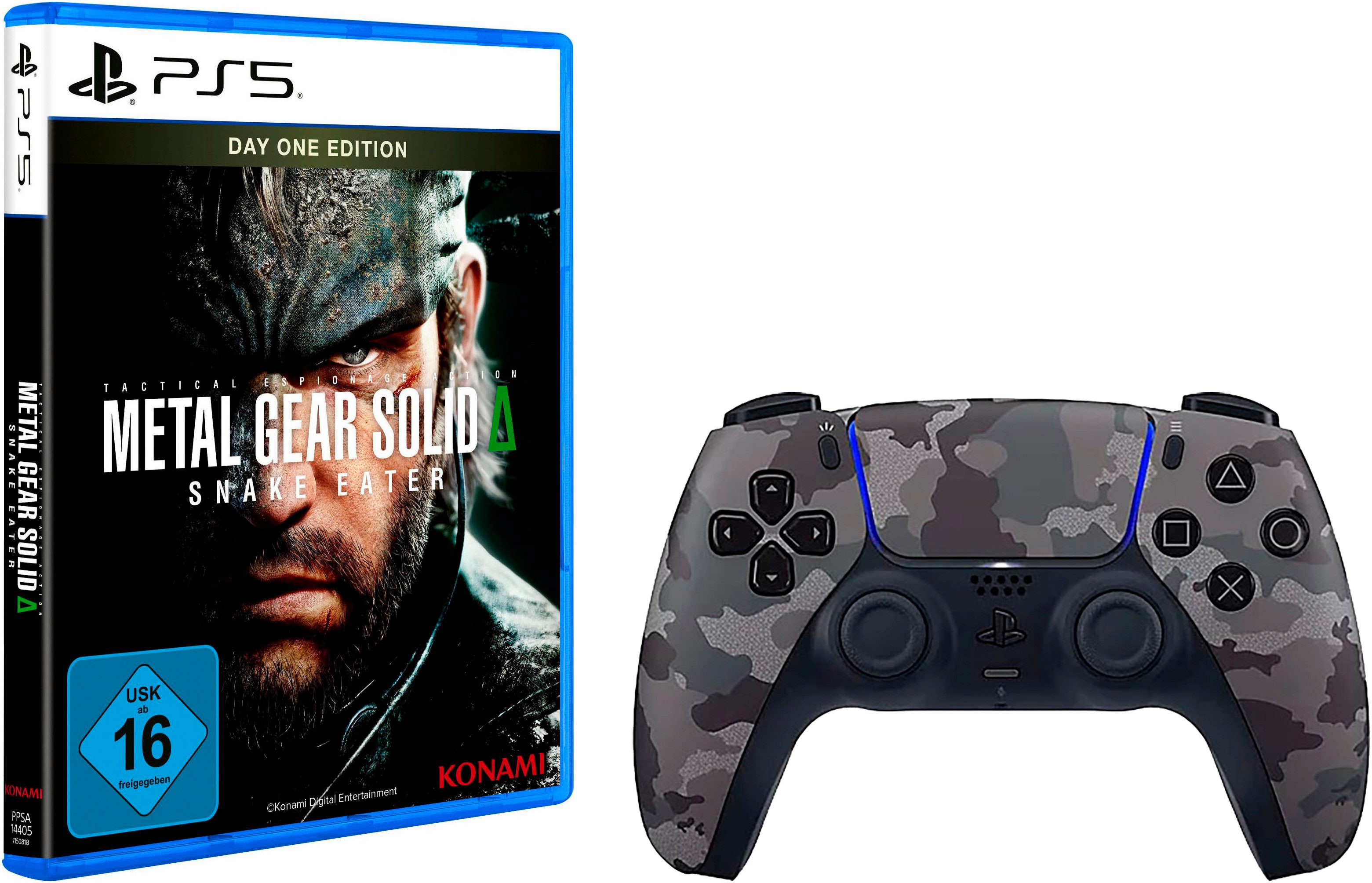 Metal Gear Solid Delta + PS5 DualSense Grey Camouflage Wireless-Controller