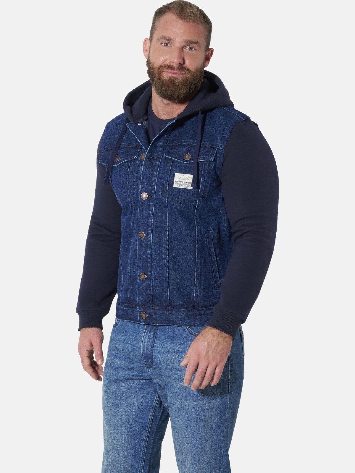 Jan Vanderstorm Jeansjacke INGMARK mit Kontrast-Kapuze