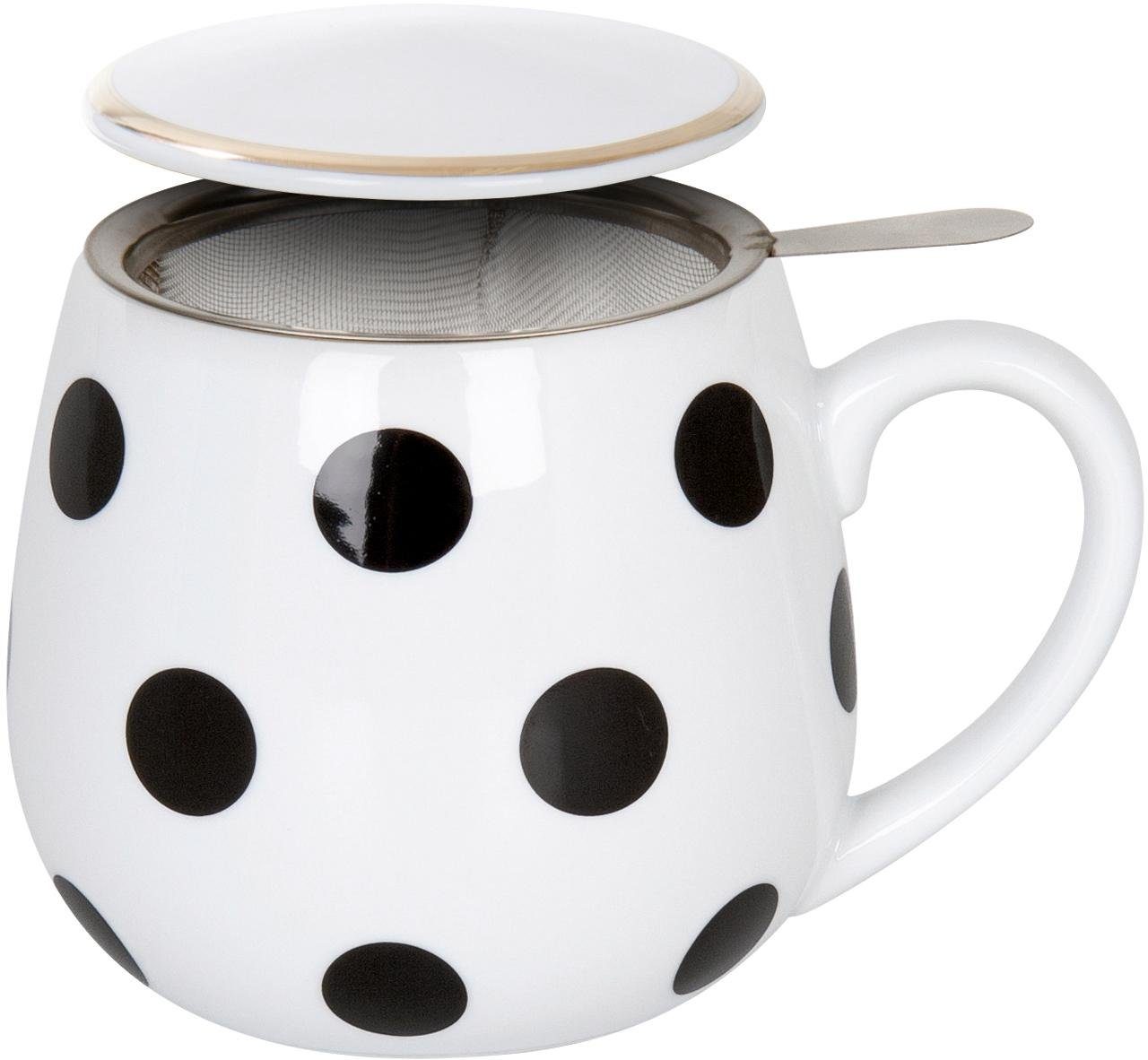 Teetasse mit Sieb und Deckel Christmas Weihnachtsmann Könitz 400ml Kuschelbecher
