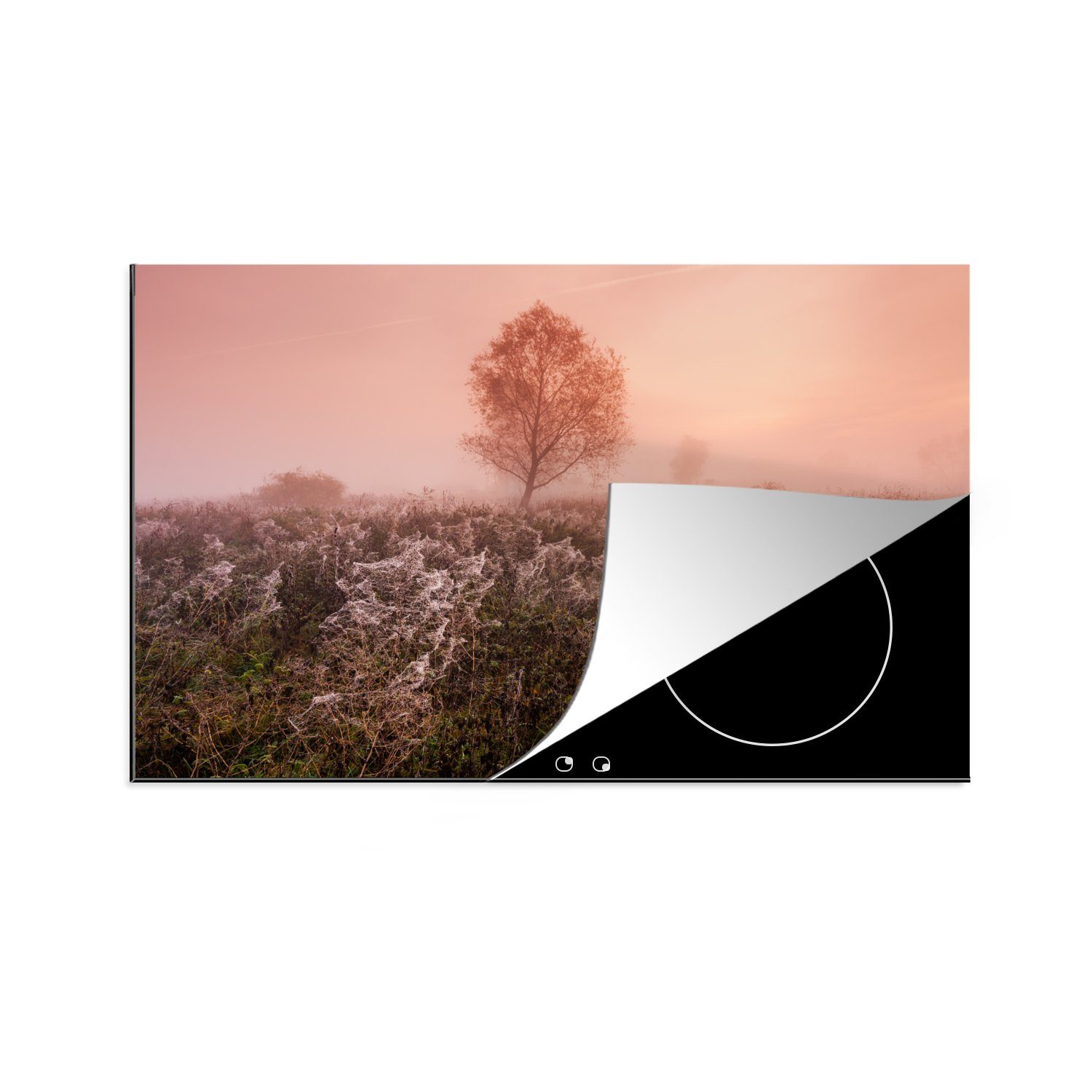 MuchoWow Herdblende-/Abdeckplatte Herbst - Baum - Tropfen, Vinyl, (1 tlg), 81x52 cm, Induktionskochfeld Schutz für die küche, Ceranfeldabdeckung
