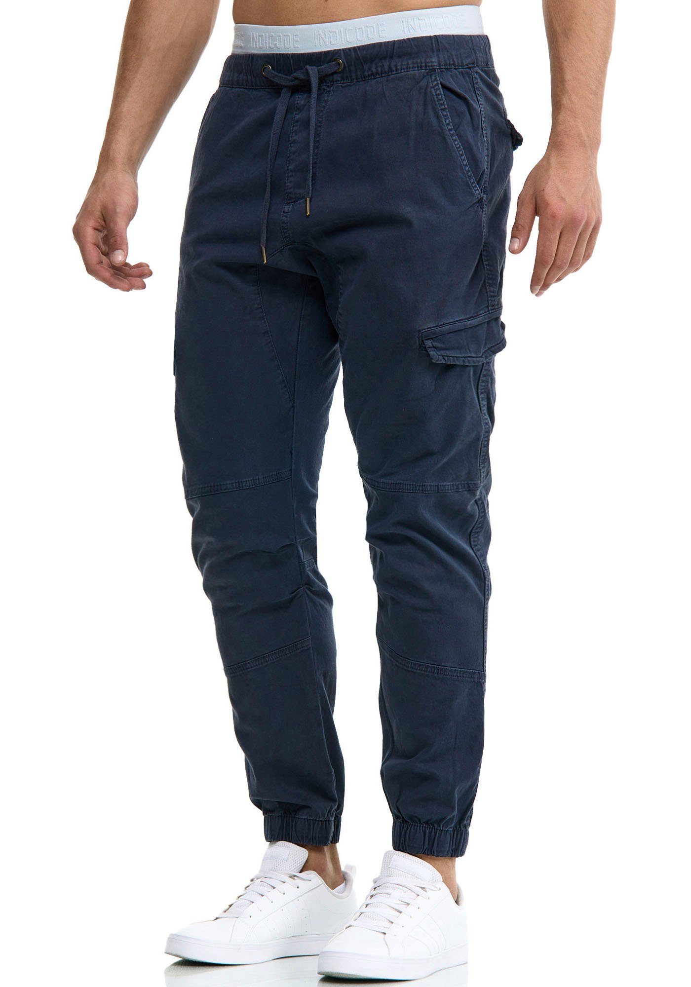 Indicode Cargohose INLevi mit seitlichen Cargotaschen und elastischen Bündchen