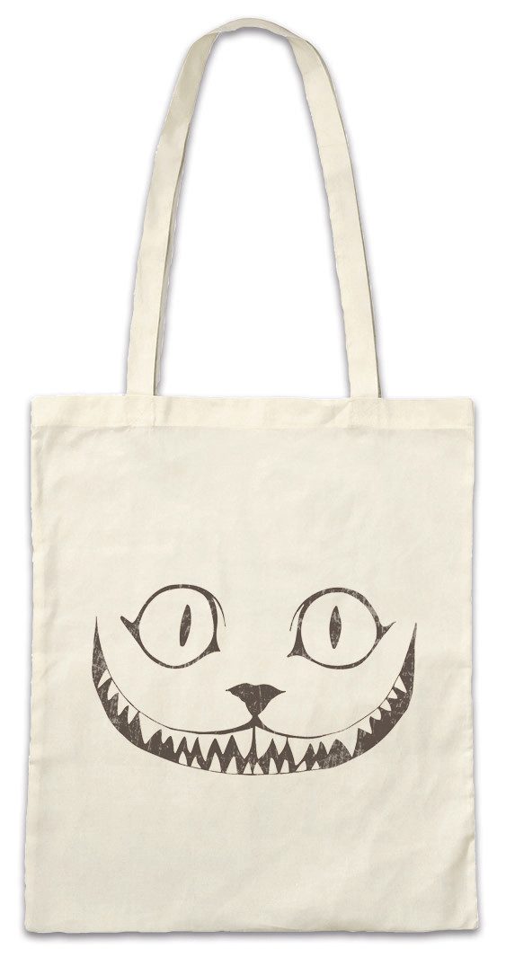 Beuteltasche Cheshire Cat II Stofftasche Cats Katze Alice Abenteuer Wunderland