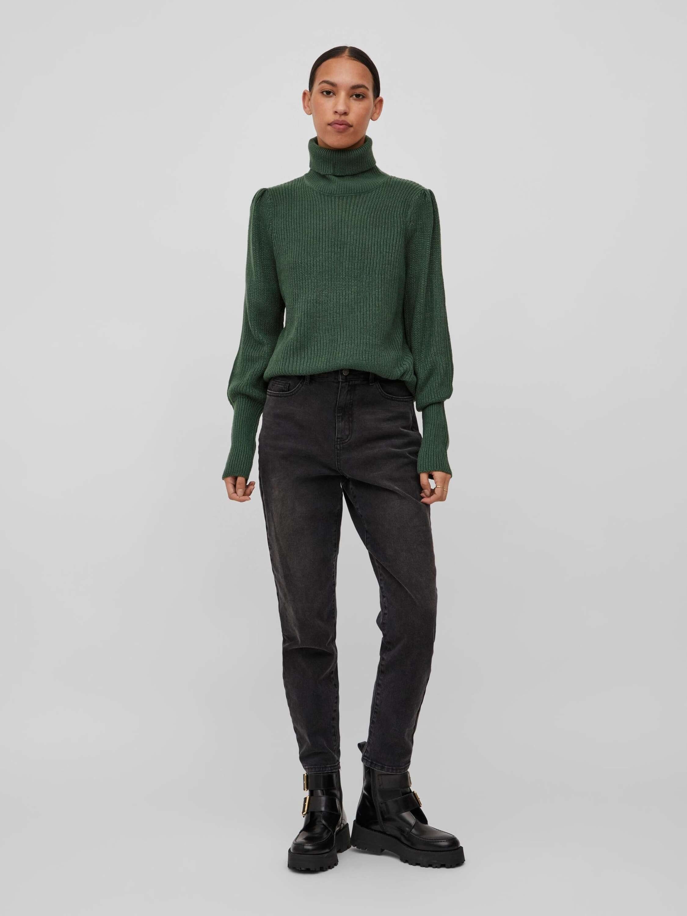 Vila Strickpullover Lou (1-tlg) Drapiert/gerafft