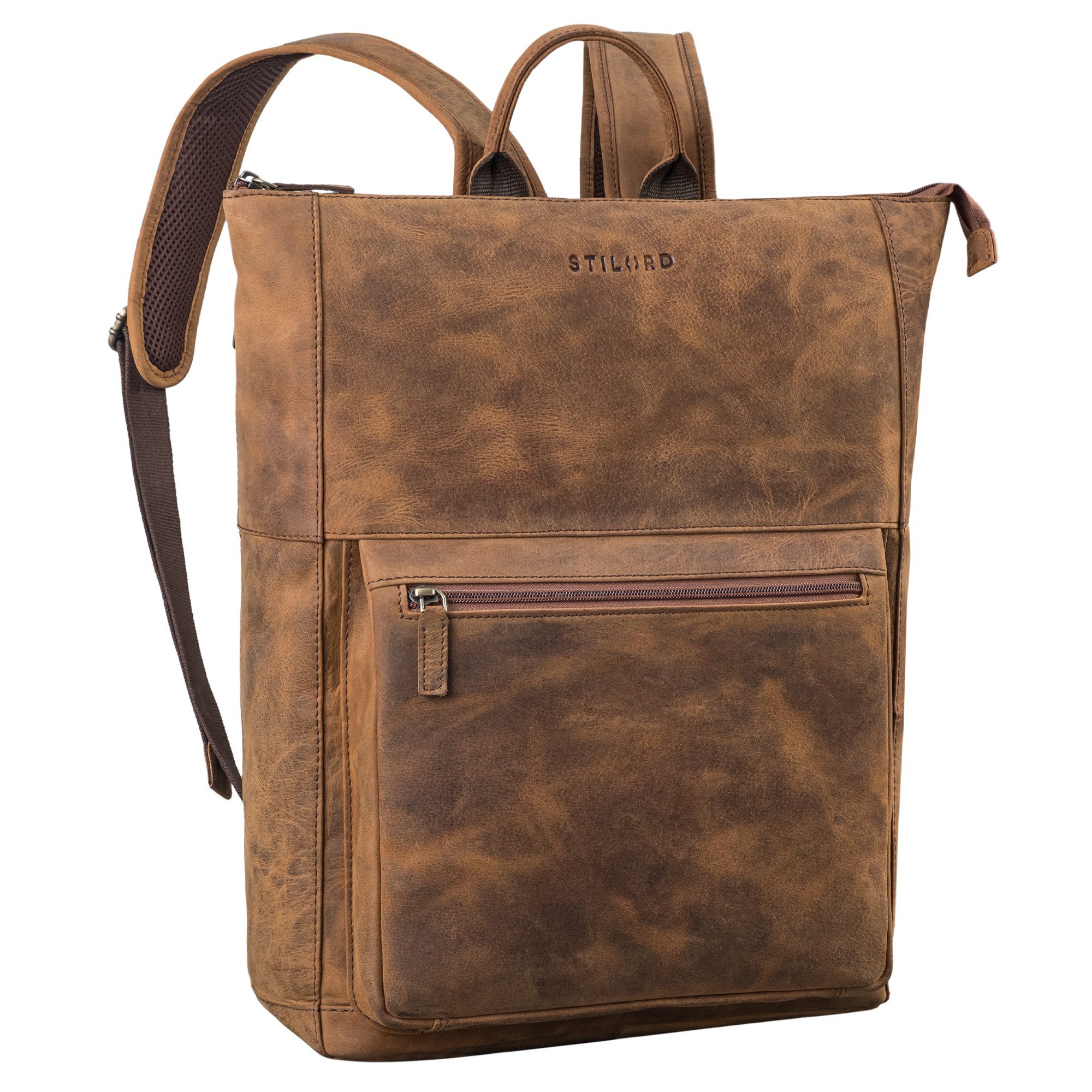 STILORD Notebookrucksack "Espen" Großer Arbeitsrucksack Leder Herren und Damen bis 17 Zoll