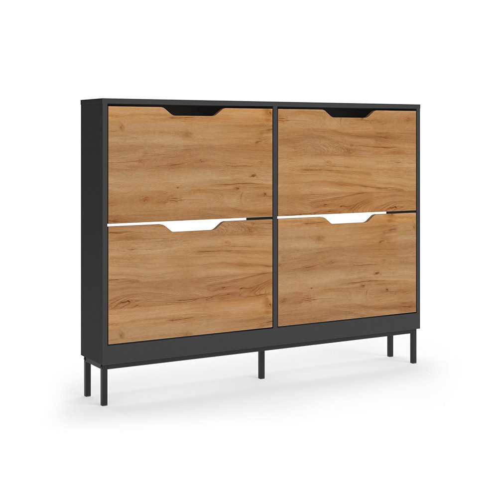 Vicco Schuhkipper Luca, Anthrazit/Goldkraft Eiche, 116 x 88.5 cm mit 2x2 Kippfächern (1 St)