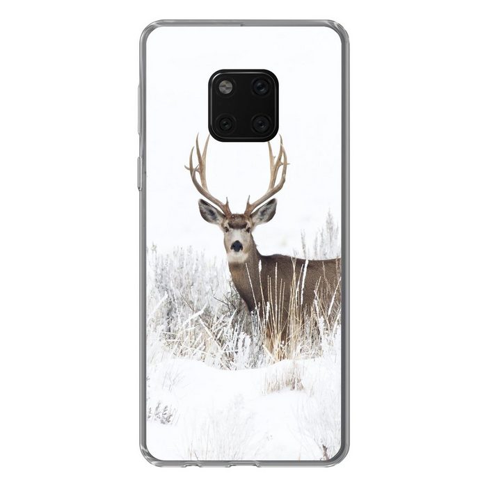 MuchoWow Handyhülle Hirsche - Winter - Schnee - Tiere - Jahreszeiten - Weiß Handyhülle Huawei Mate 20 Pro Handy Case Silikon Bumper Case