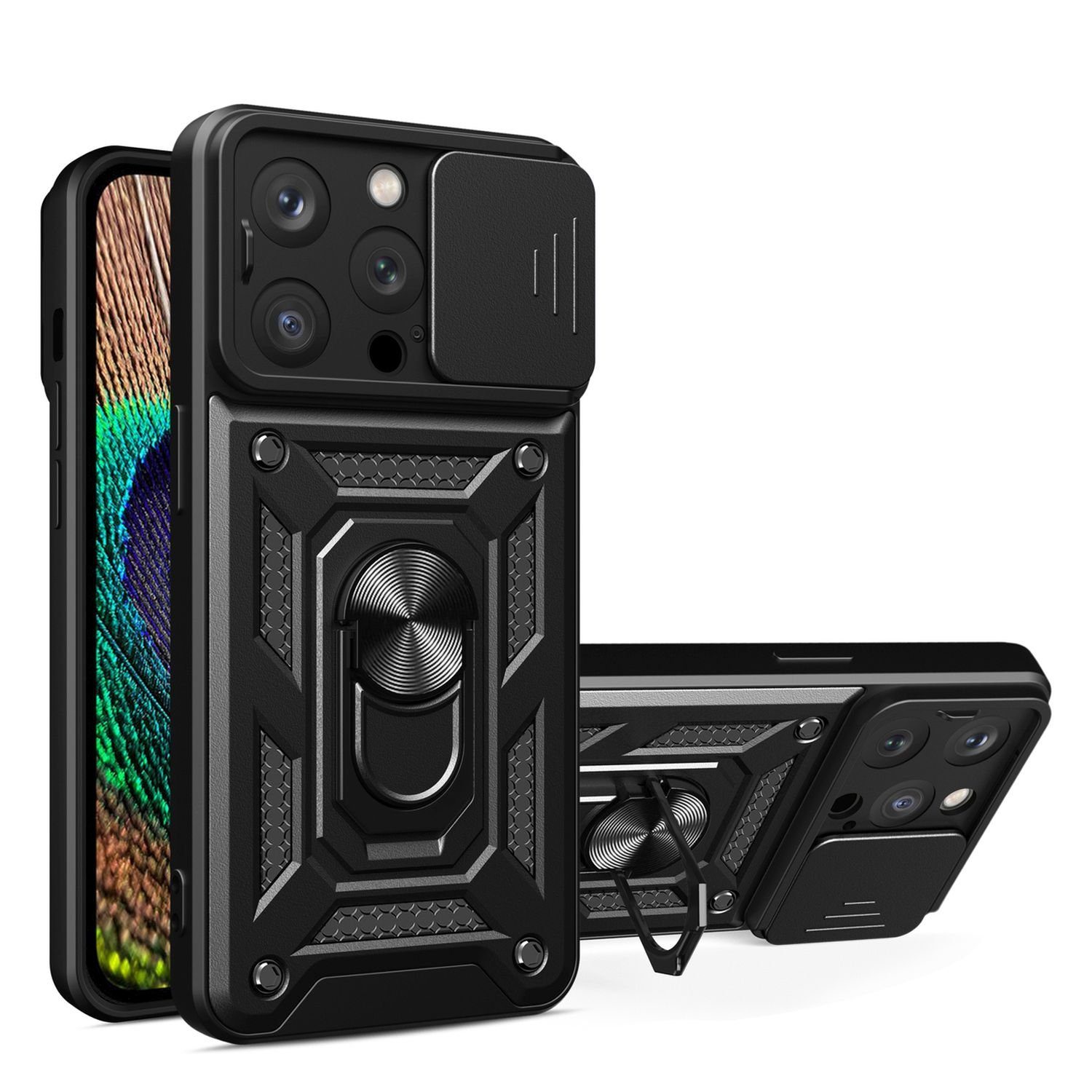 cofi1453 Bumper Hybrid Camshield-Hülle mit Kameraschutz für iPhone 15 Serie