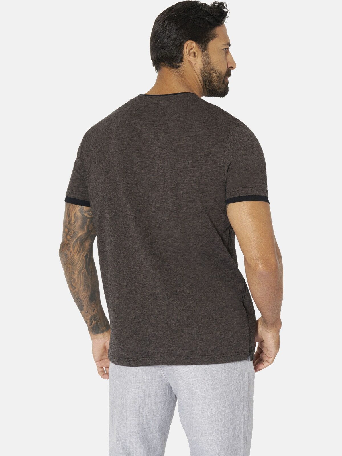 Jan Vanderstorm T-Shirt SEPPOR mit Serafino-Ausschnitt günstig online kaufen