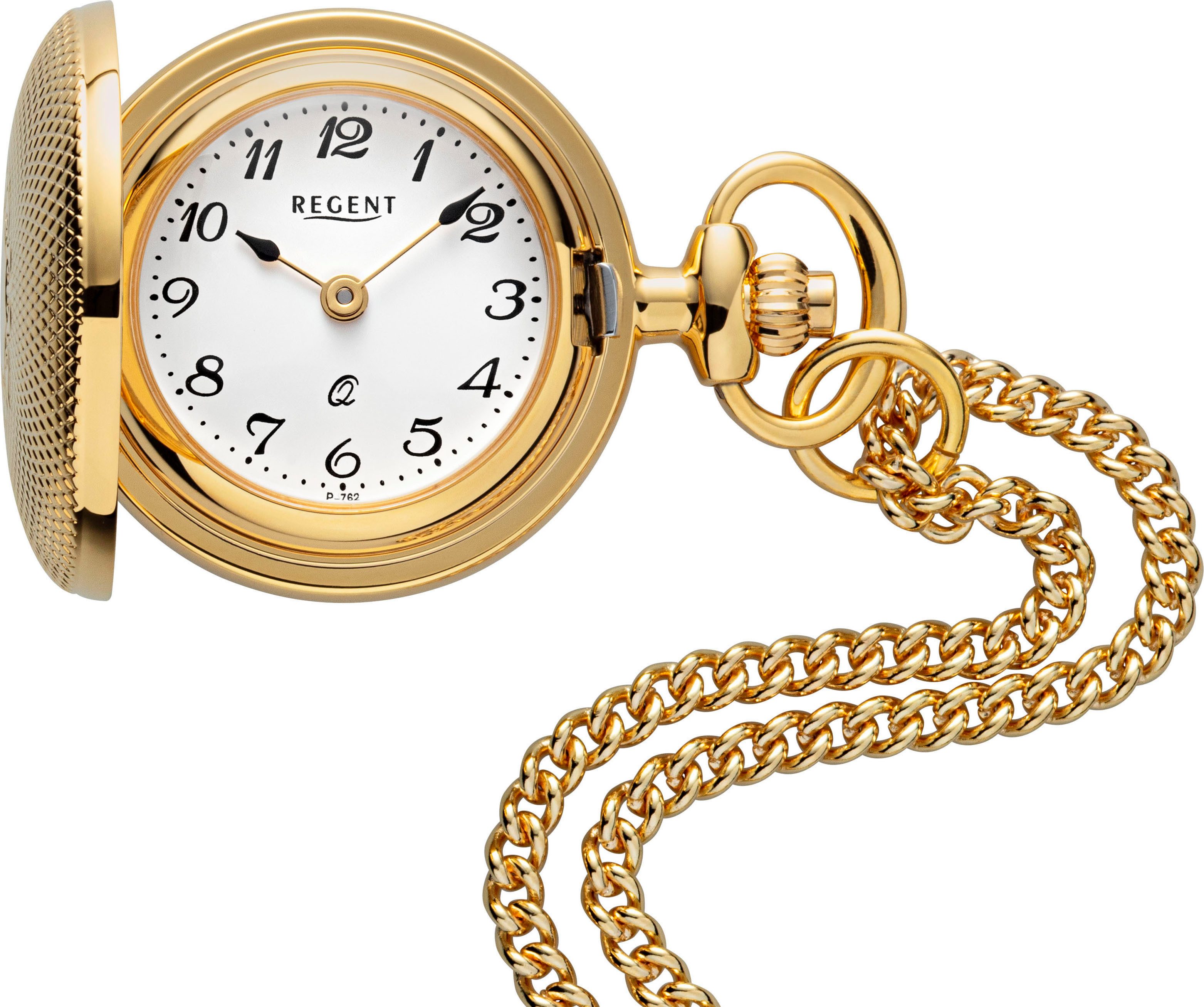 Regent Kettenuhr P760-32777749, (Set, 2-tlg., mit Kette), Quarzuhr, Damenuhr, Kette, Acrylglas
