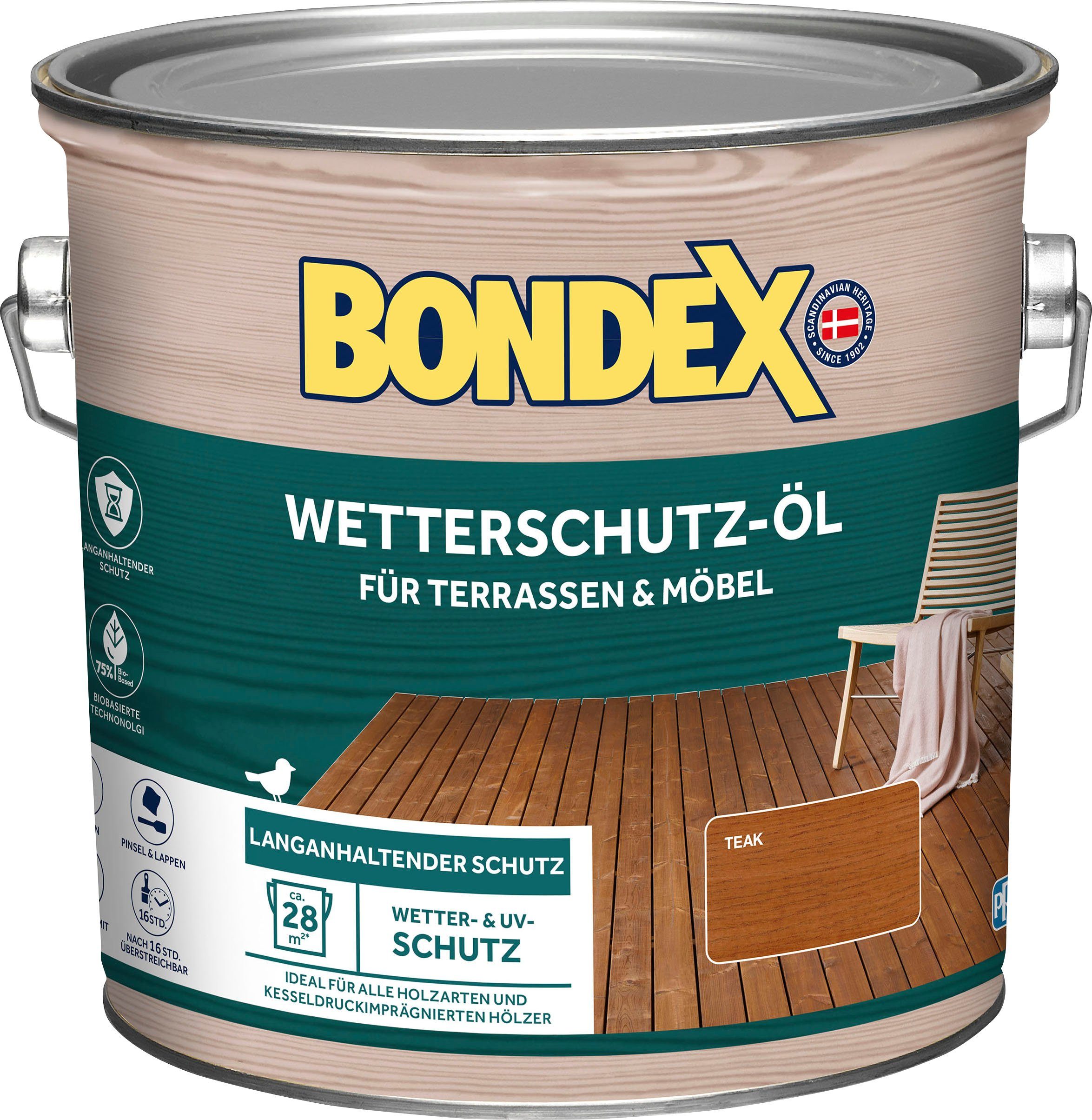 Holzöl Wetterschutz-Öl, braun Teak, transparent Semi Bondex