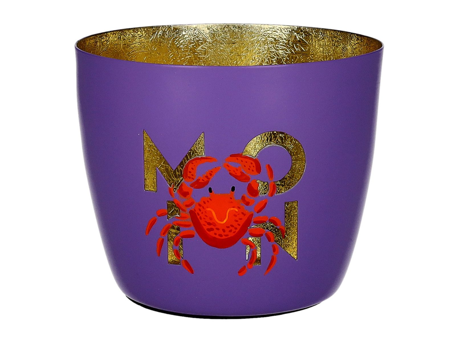 Giftcompany Windlicht Madras Windlicht M Moin/Hummer lila/gold 8,5cm