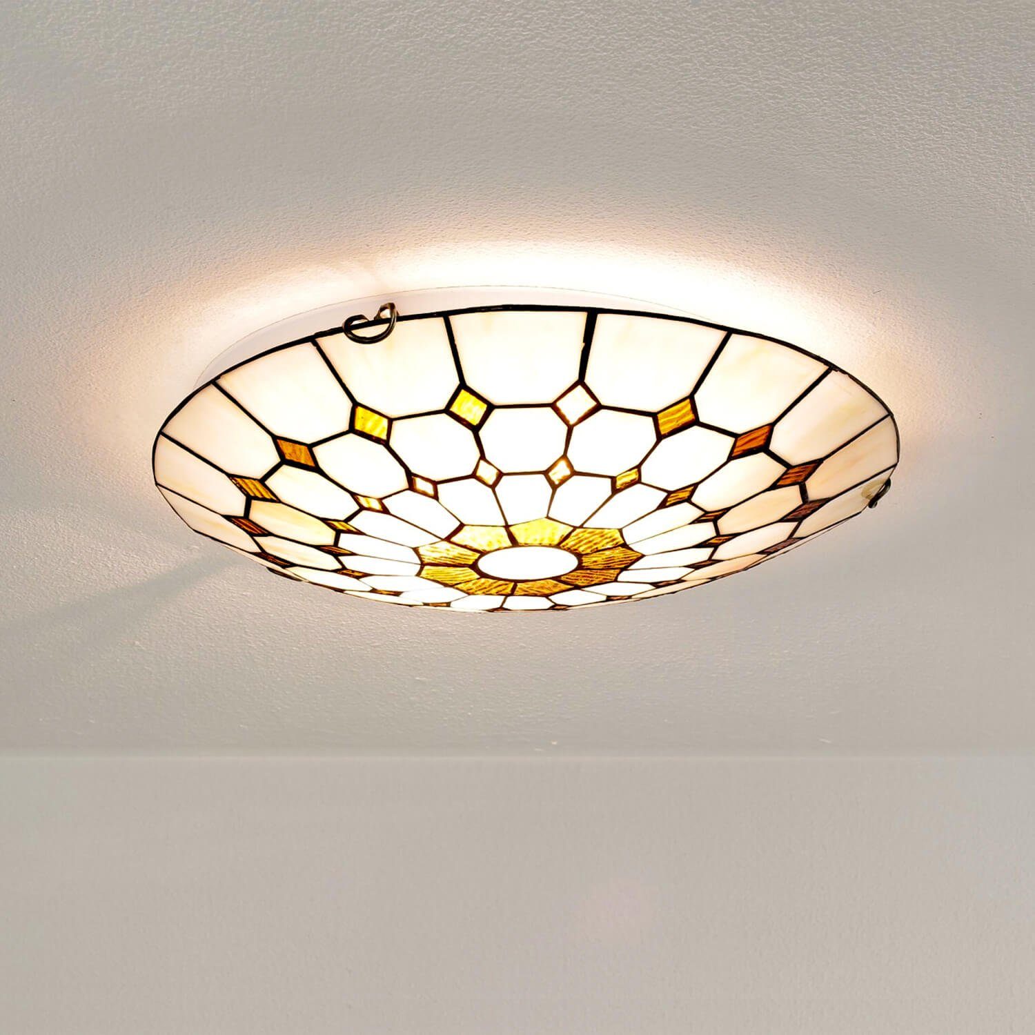 LED Decken Leuchte Wohn Zimmer Landhaus Stil Lampe rund Alabaster Glas Optik 