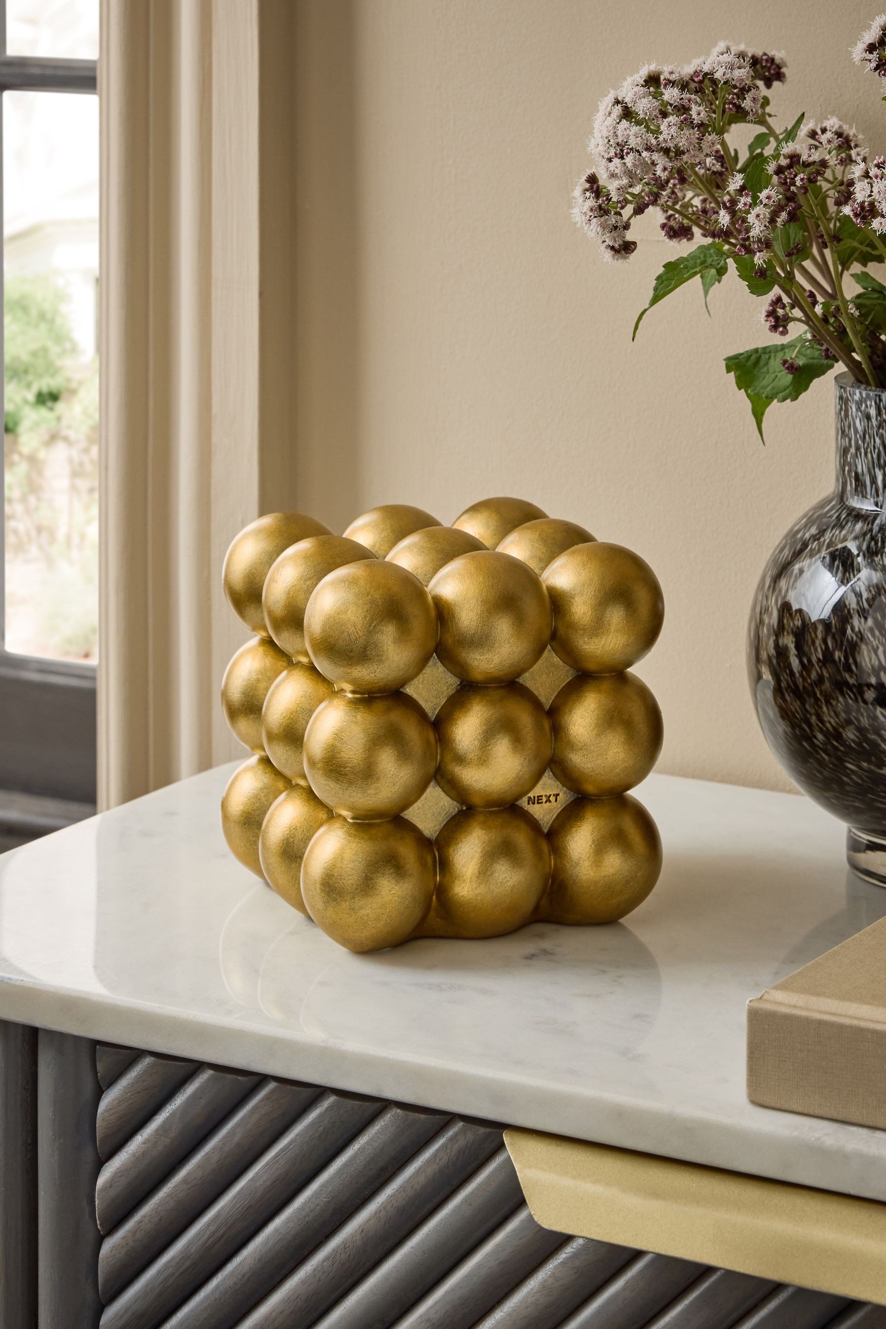 Next Dekoobjekt Auffälliges, schickes Bubble Marmorwürfel-Ornament