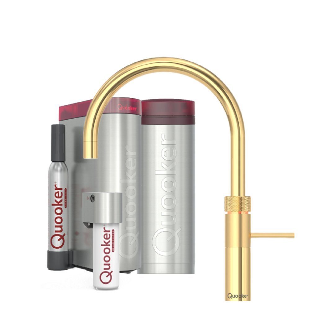 QUOOKER Küchenarmatur Fusion Round Set mit PRO3 Reservoir & CUBE FNRGLD PRO3 CUBE2 *inkl. 7 JAHRE GARANTIE*