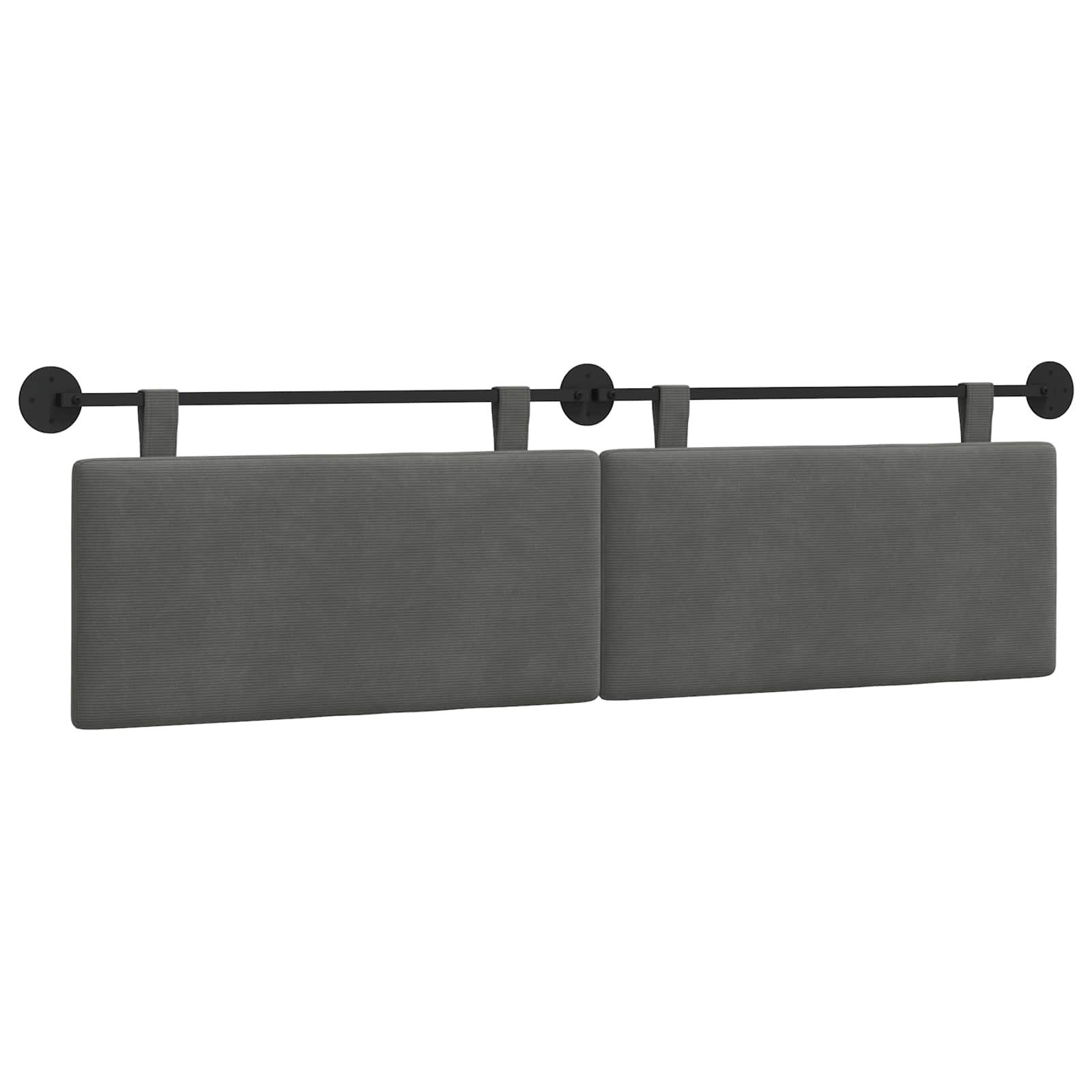 vidaXL Bett Hängendes Kopfteil Dunkelgrau Cordstoff (1-tlg)