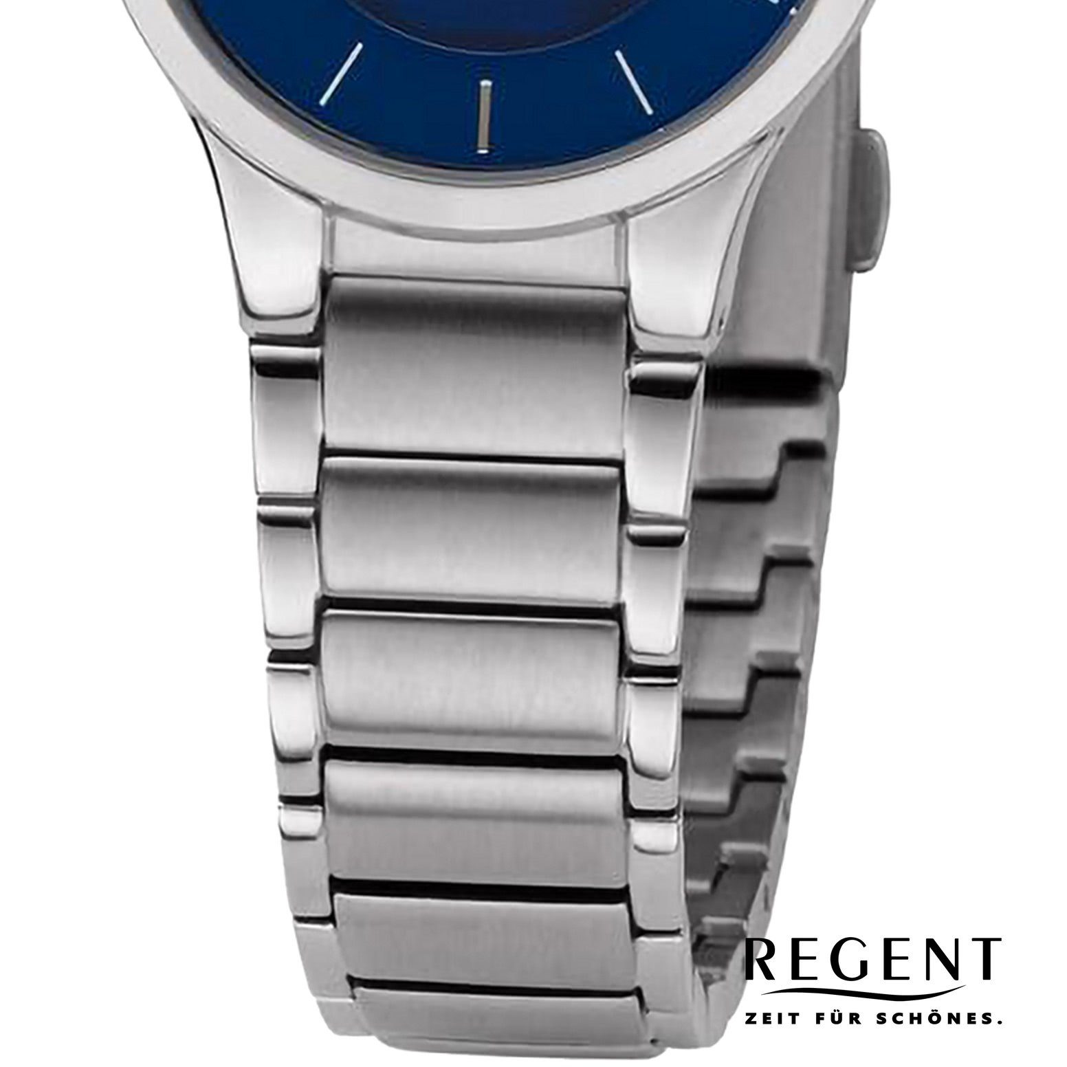 Regent Quarzuhr Regent Damen Armbanduhr Analog, (Analoguhr), Damen Armbanduhr rund, extra groß (ca. 28mm), Metallarmband