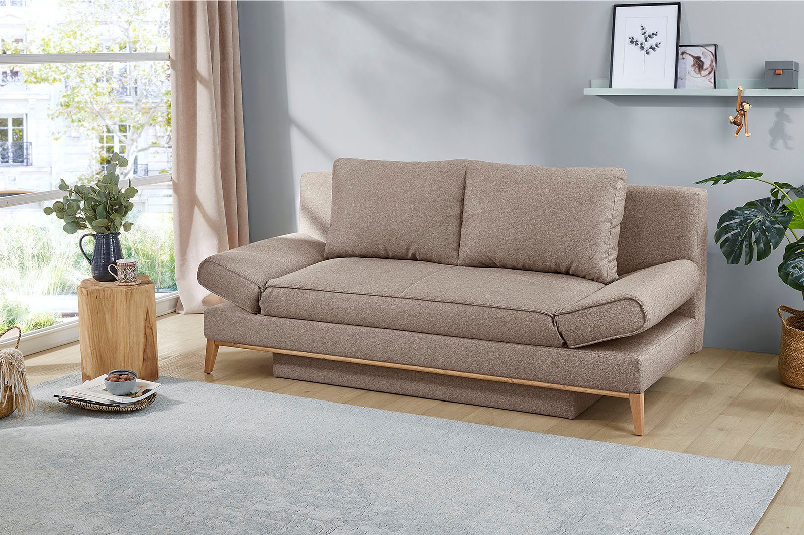 Jockenhöfer Gruppe Schlafsofa Yann, B: 198 cm, Liegefl. 138x198 cm, mit Schlaffunktion, Bettkasten & Armteilverstellung