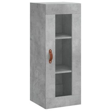 vidaXL Highboard Highboard Betongrau 34,5x34x180 cm Spanplatte Glas Vitrine