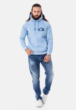 Cipo & Baxx Sweatshirt mit hochabschließendem Stehkragen