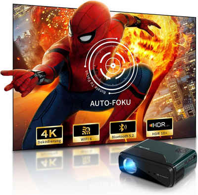 ZCGIOBN Auto Fokus Android TV Tagzeit 4K Dekodierung Auto Trapezstaubdicht Portabler Projektor (9500 lm, 1920 x 1080 px, mit eingebauten Apps, 5G WiFi & Bluetooth 5.2 für IOS/Android/TV Stick)