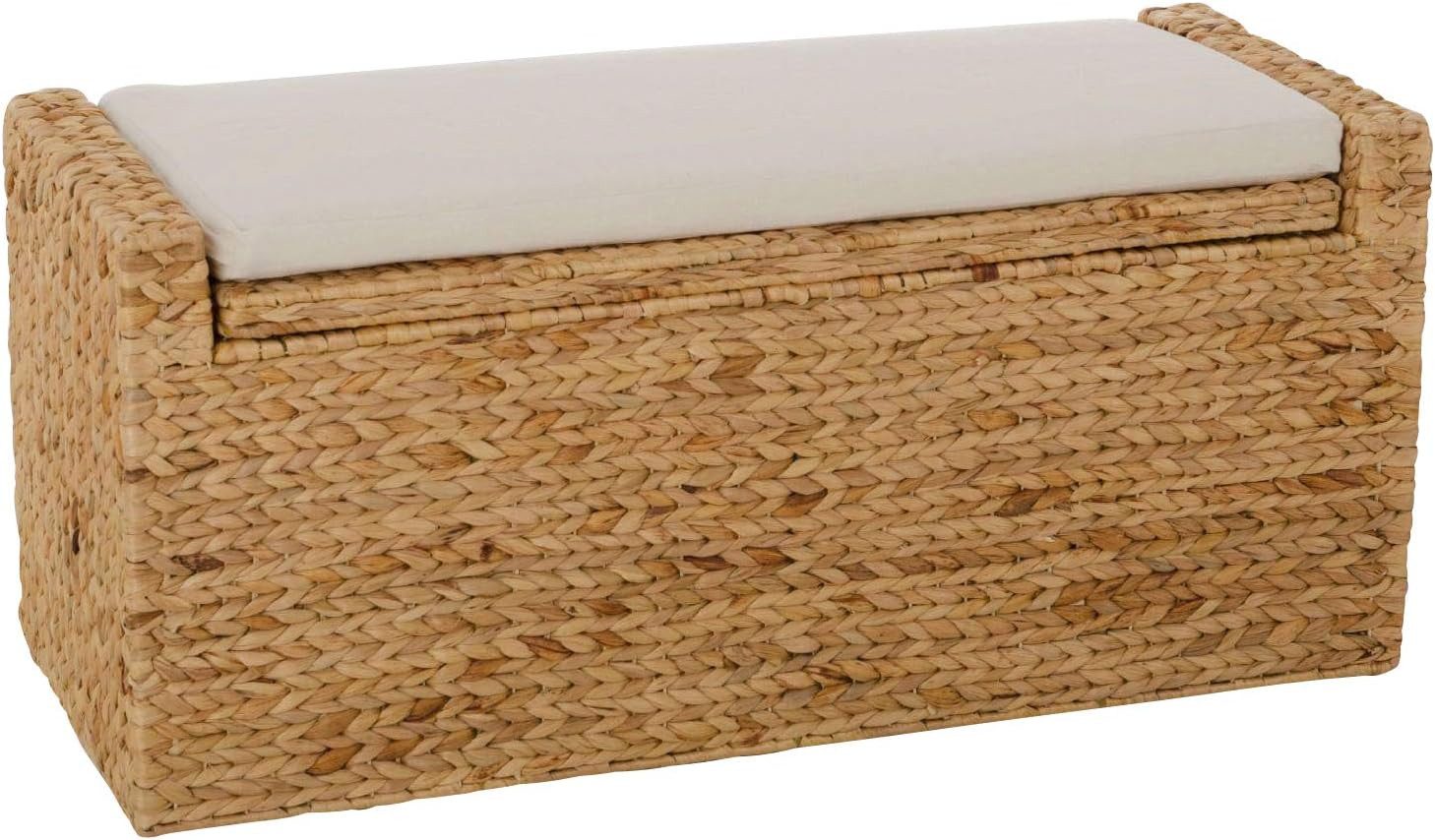 VIVANNO Truhenbank Wasserhyazinthe COMBO Rechteckig - Natur Geflochten (1-S günstig online kaufen