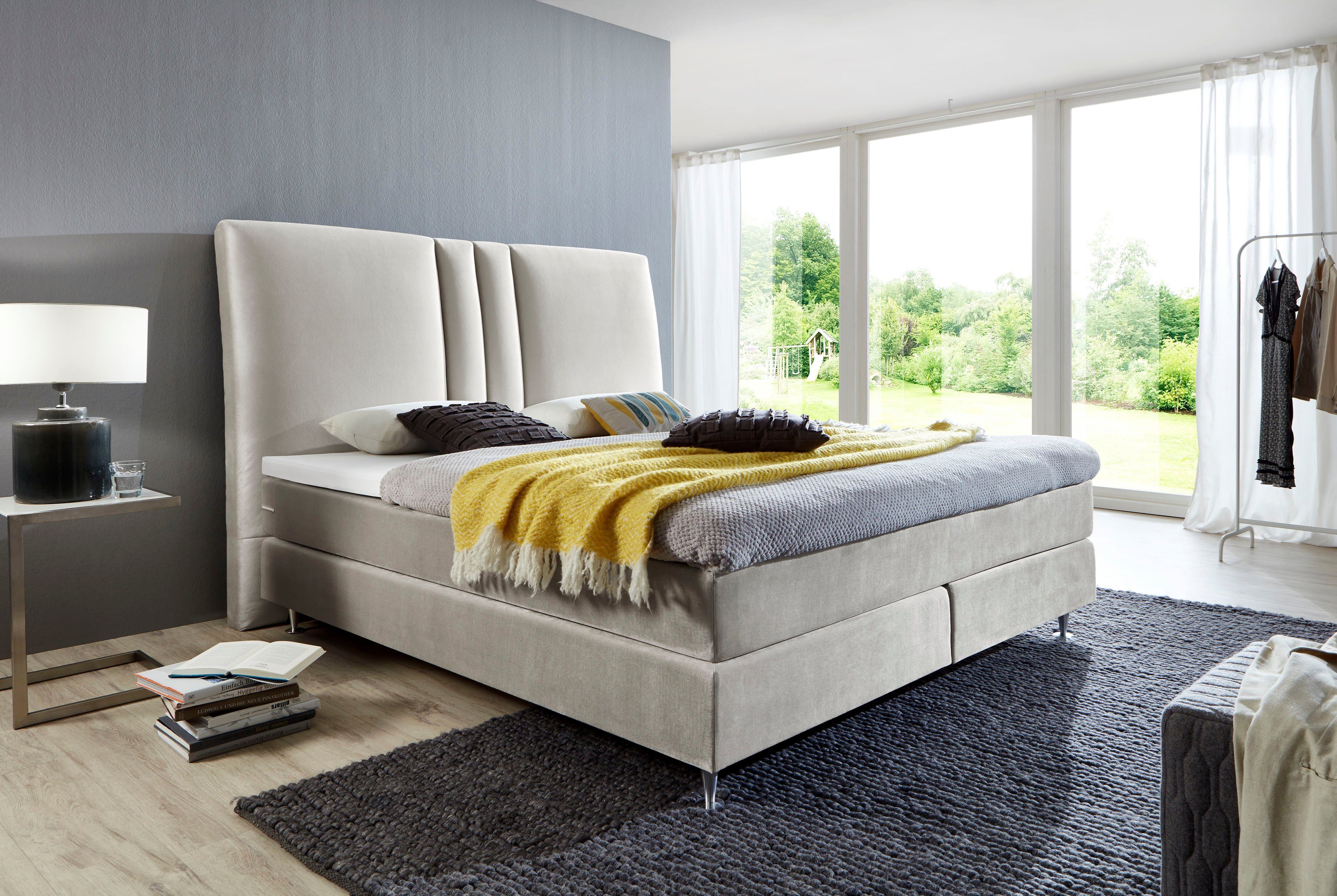 ATLANTIC home collection Boxspringbett Rita, mit Topper und hohen Kopfteil