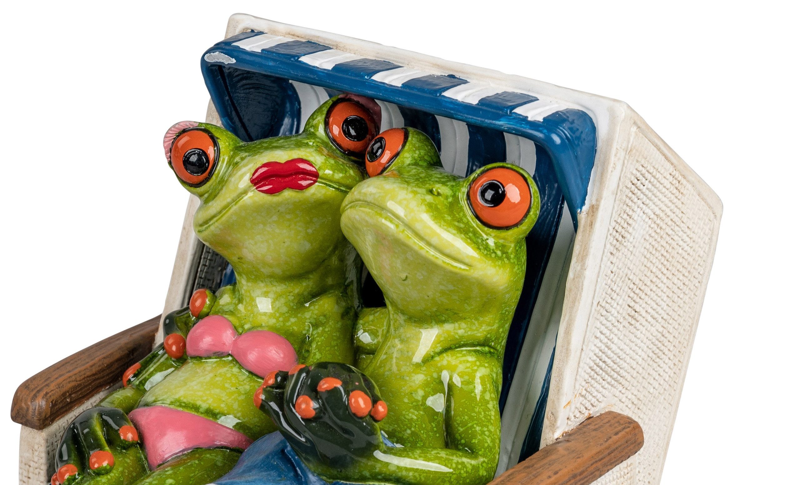 Geschenk-Himmel Dekofigur Froschpaar im Strandkorb sitzend Frösche hellgrün günstig online kaufen