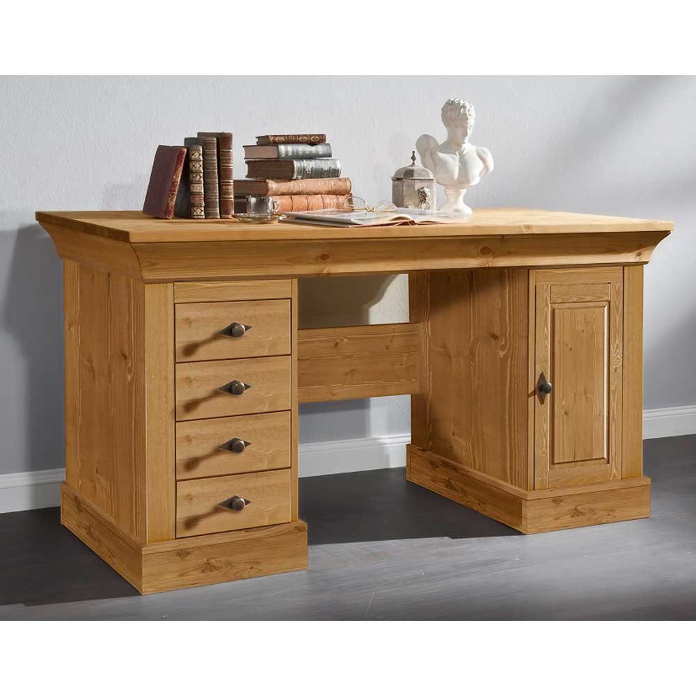 Pharao24 Schreibtisch Bowies, aus Massivholz