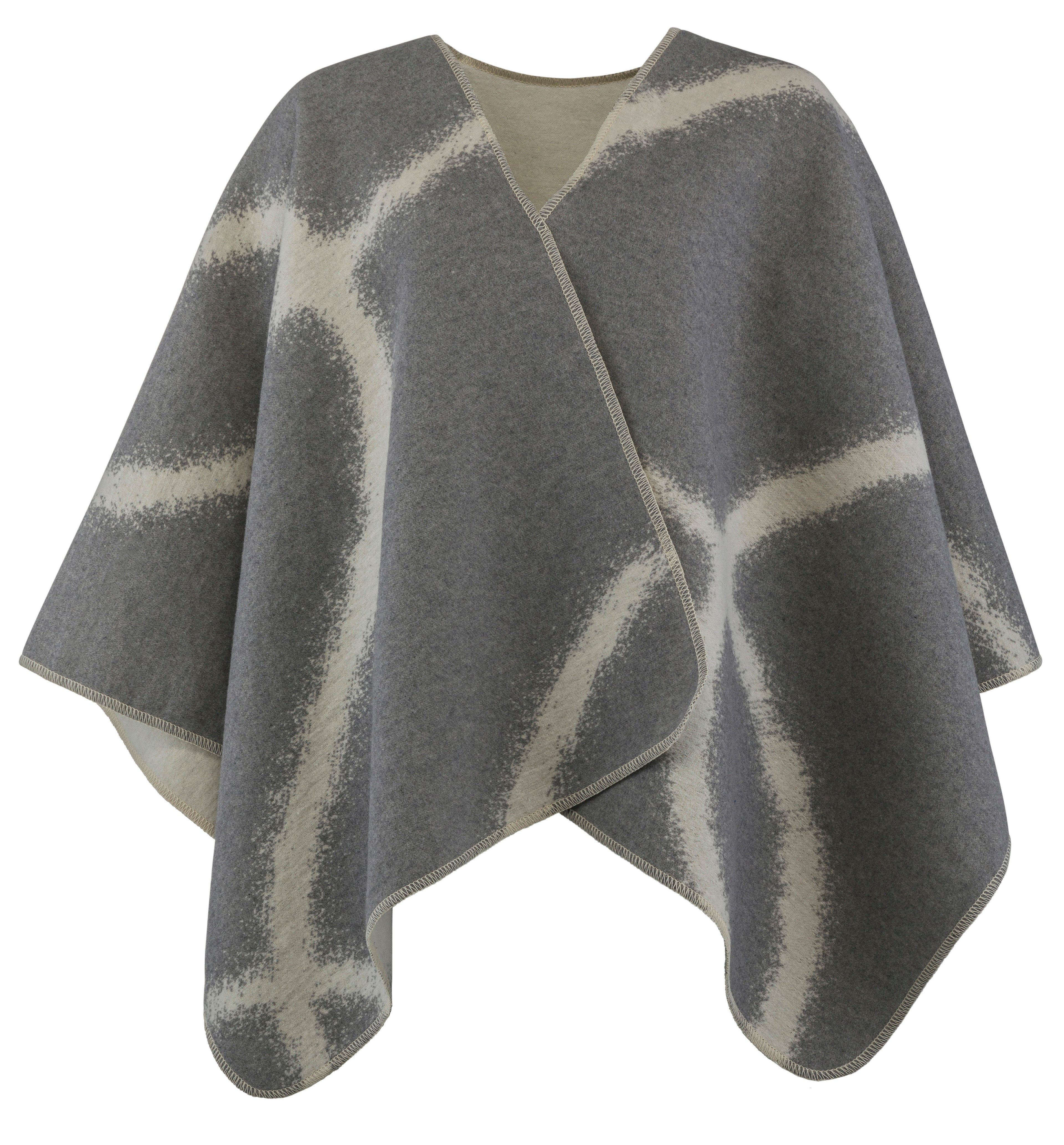 DAVID FUSSENEGGER Strickponcho Silvretta 'linear' 70 x 140 cm Graphit- Grau
