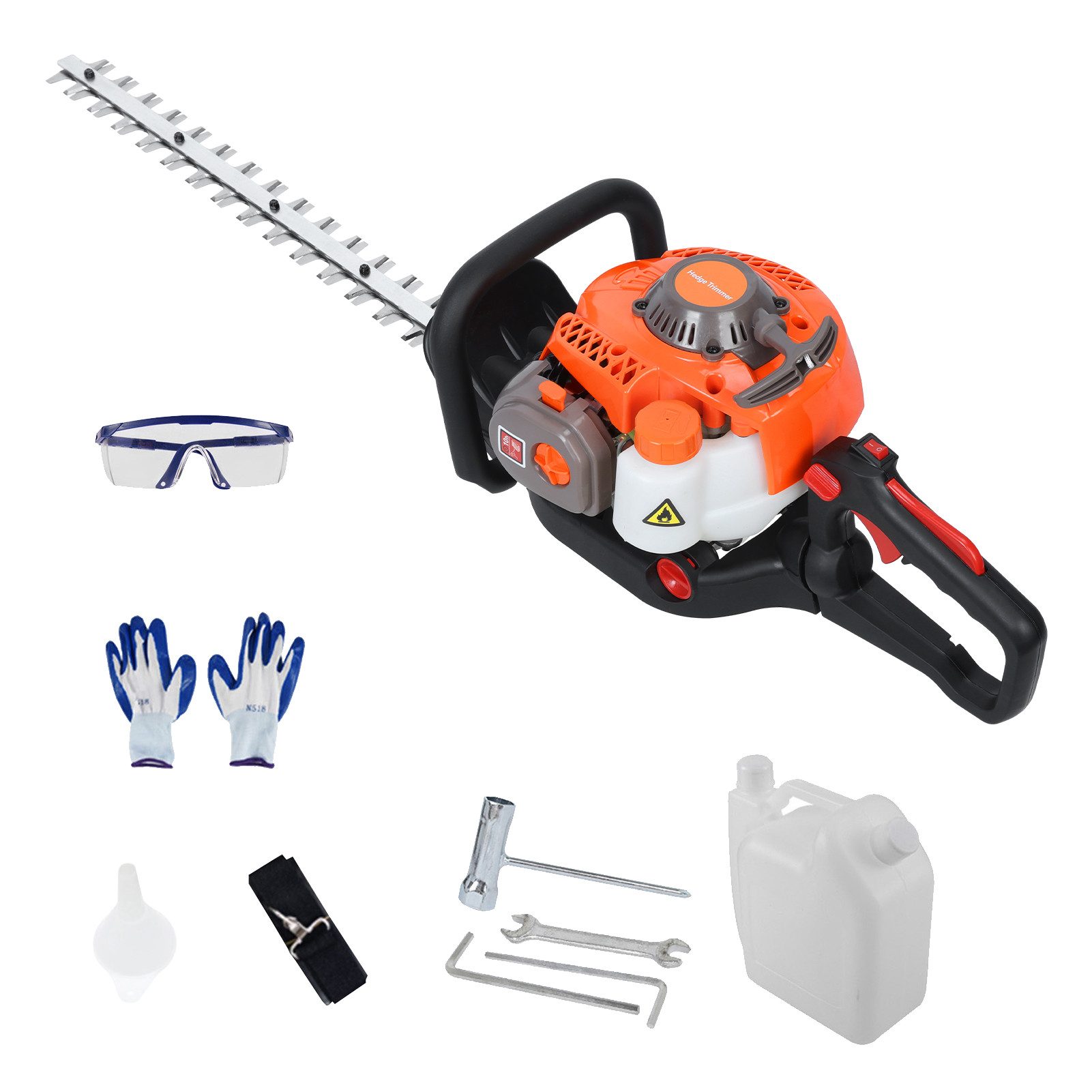 Rutaqian Benzin-Heckenschere Heckenschere Benzin 26CC, Benzin Heckenschere 600mm Schwert, Motor Heckenschere Leicht 0,65kW, Strauchschere Benzin für Garten