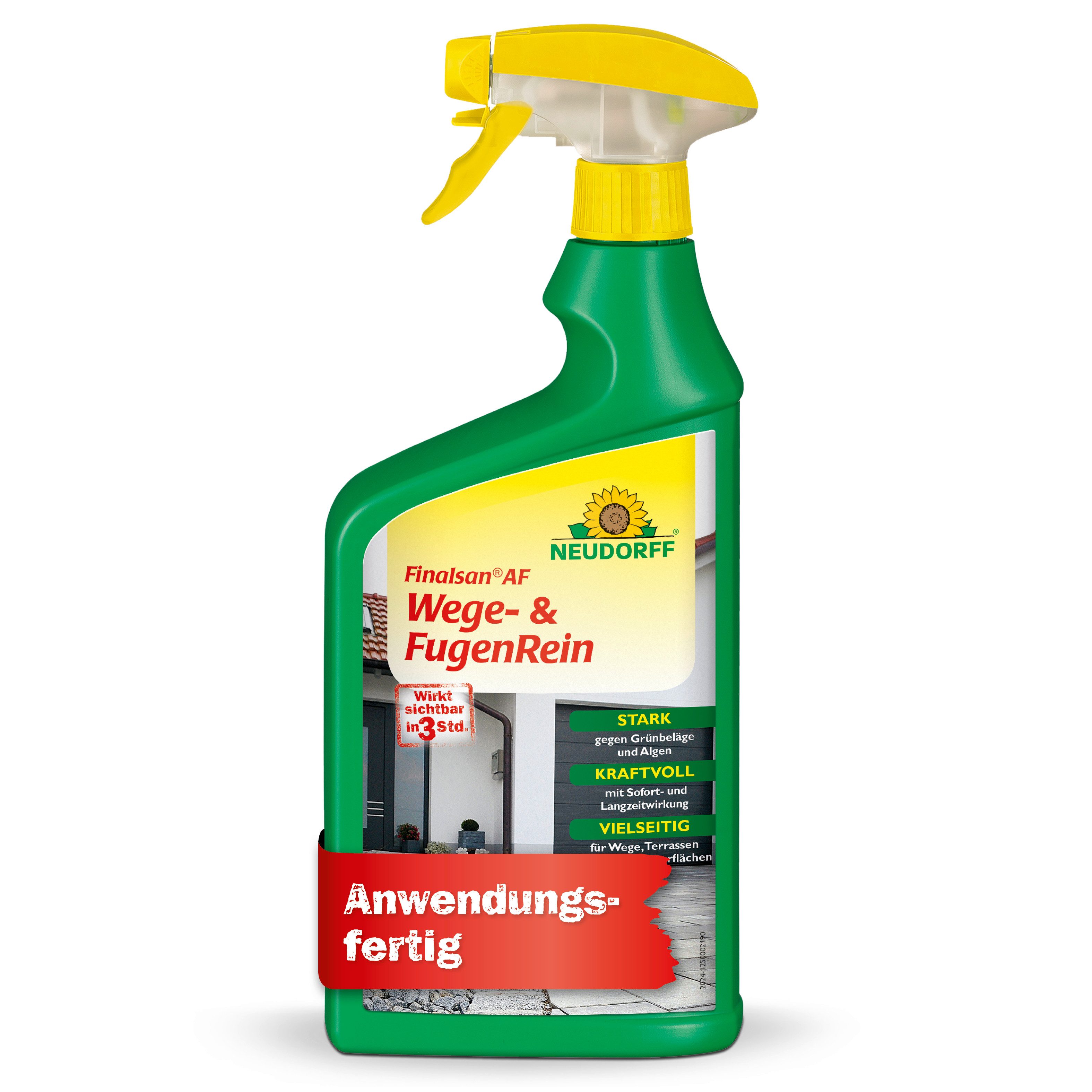 Neudorff Unkrautbekämpfungsmittel Finalsan AF Wege- und FugenRein 1 Liter, 1000 ml, 1 St., Gegen Algen & Grünbeläge auf Wegen, Terrassen und Mauern, Gebrauchsfertige Sprühlösung für verschiedene Außenflächen, Gebrauchsfertige Sprühlösung gegen Algen & Grünbeläge