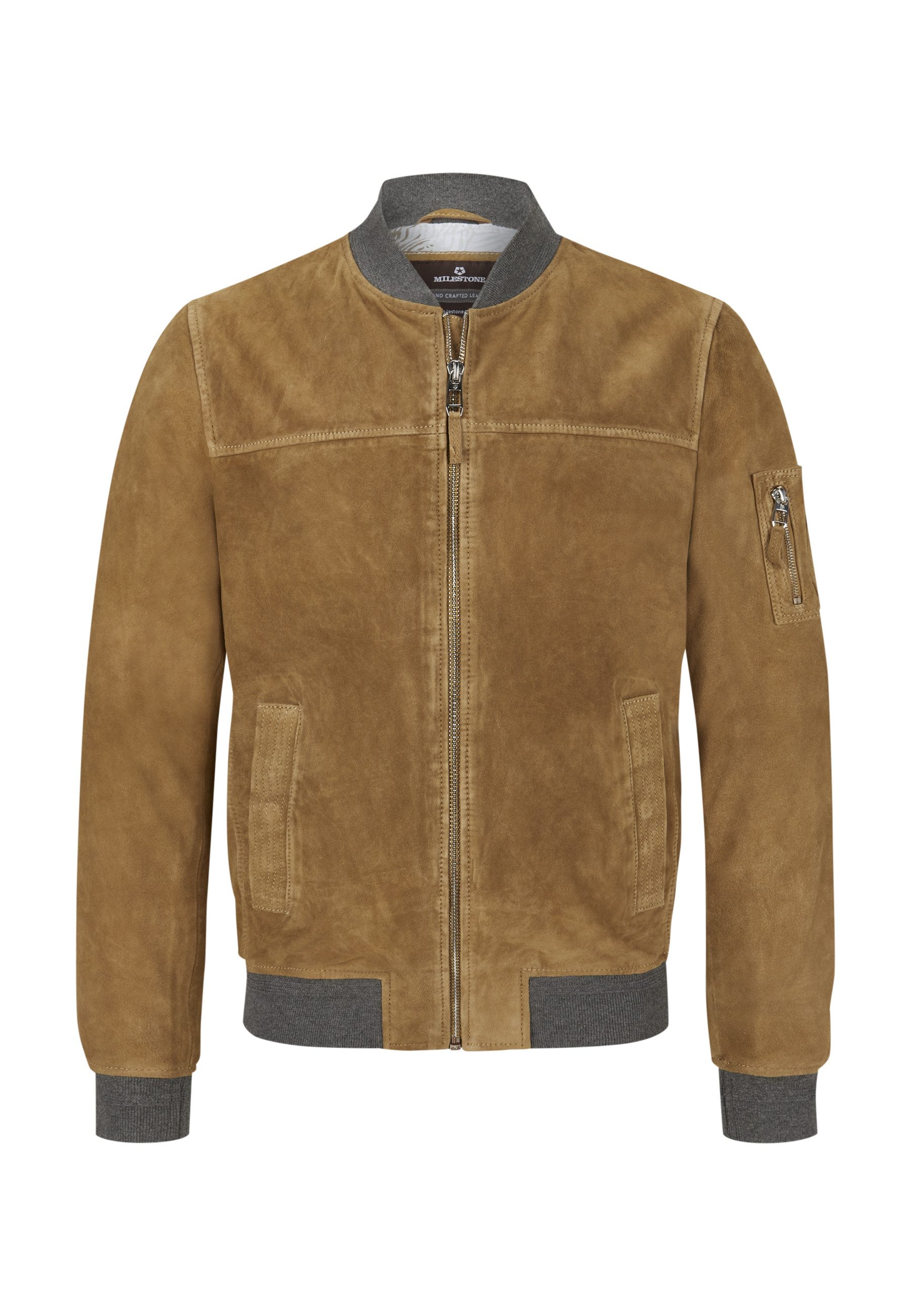 Lederjacke MSAmadeo Herren Bikerjacke Jacke Leder sportlich