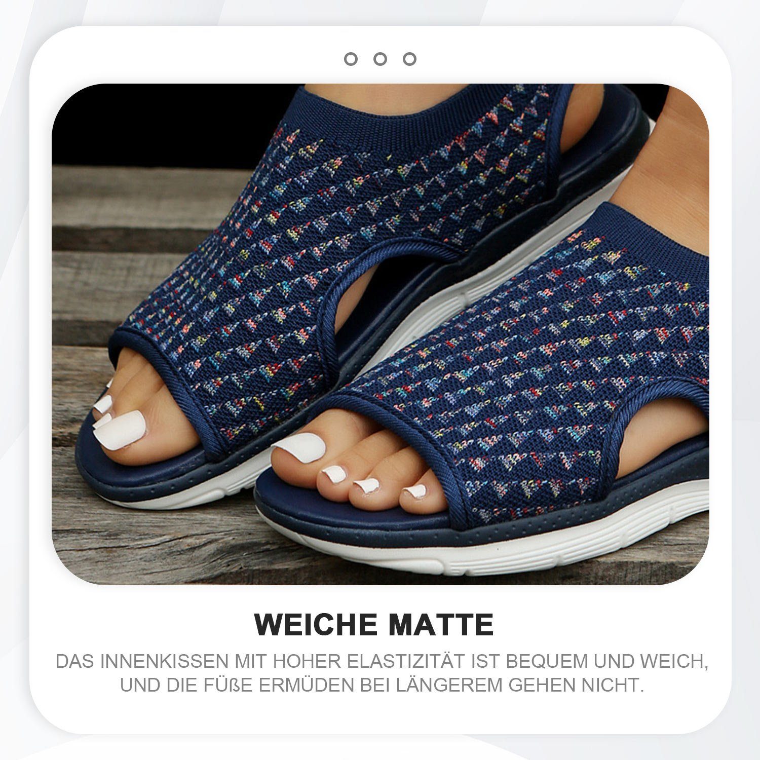 Blau Outdoorsandale Sneaker Sandale Sportsandalen Daisred Slip-On Freizeitschuh