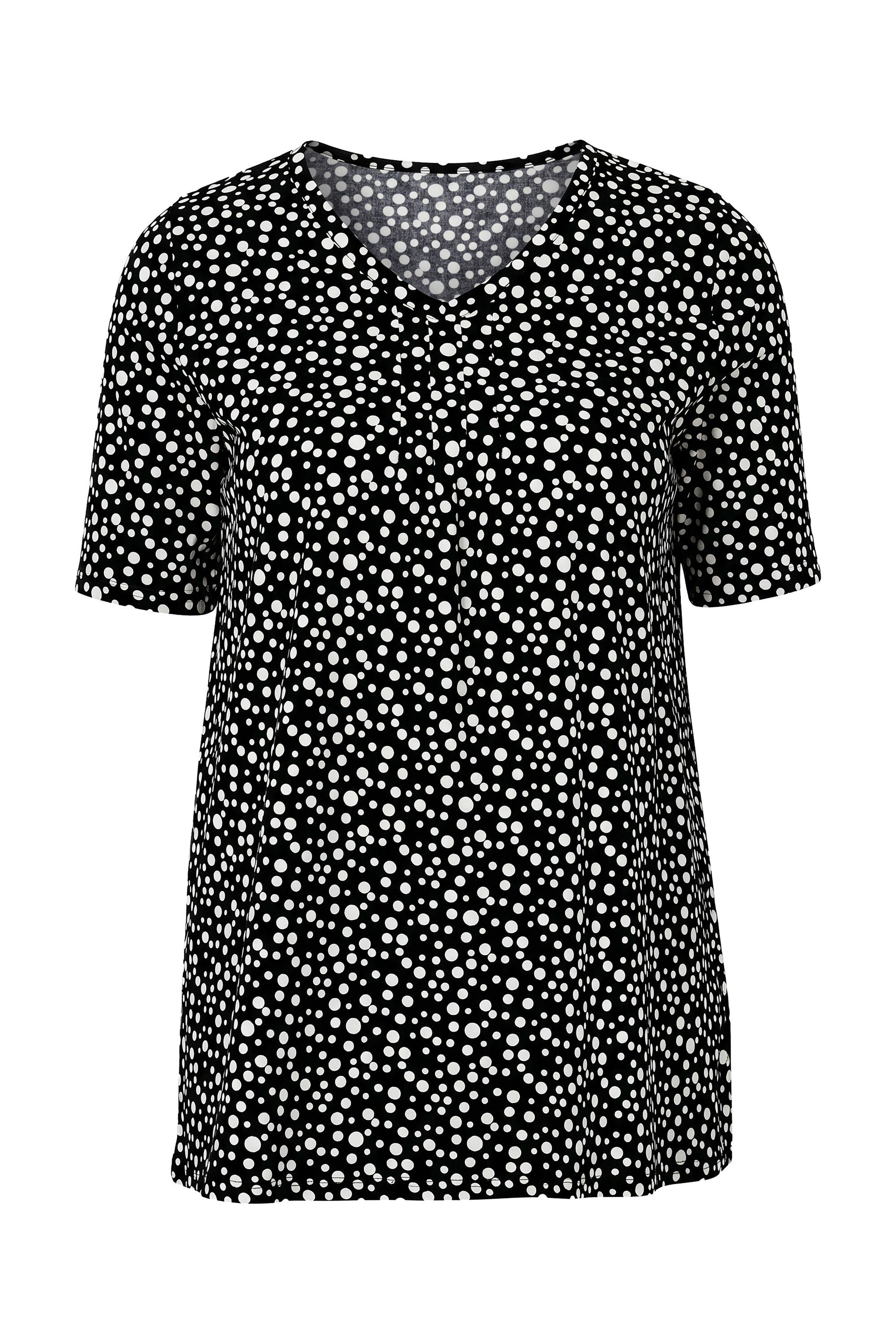 Ulla Popken T-Shirt T-Shirt bedruck A-Linie V-Ausschnitt Halbarm